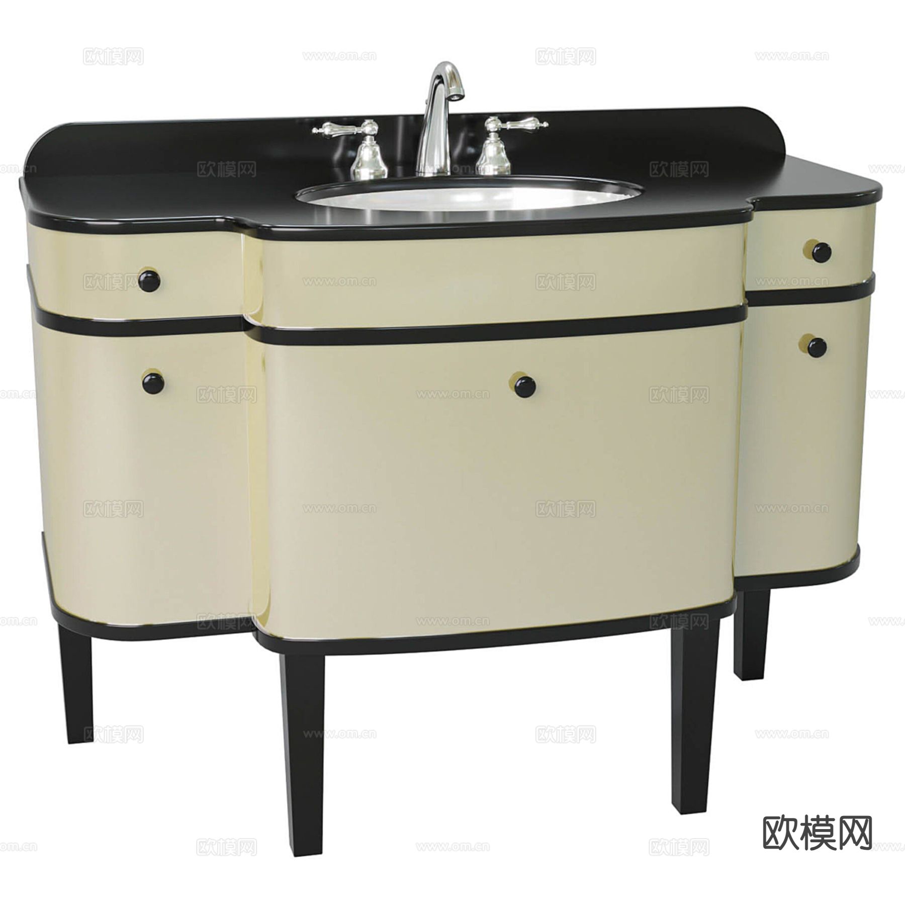 法式洗手台 洗手盆3d模型下载