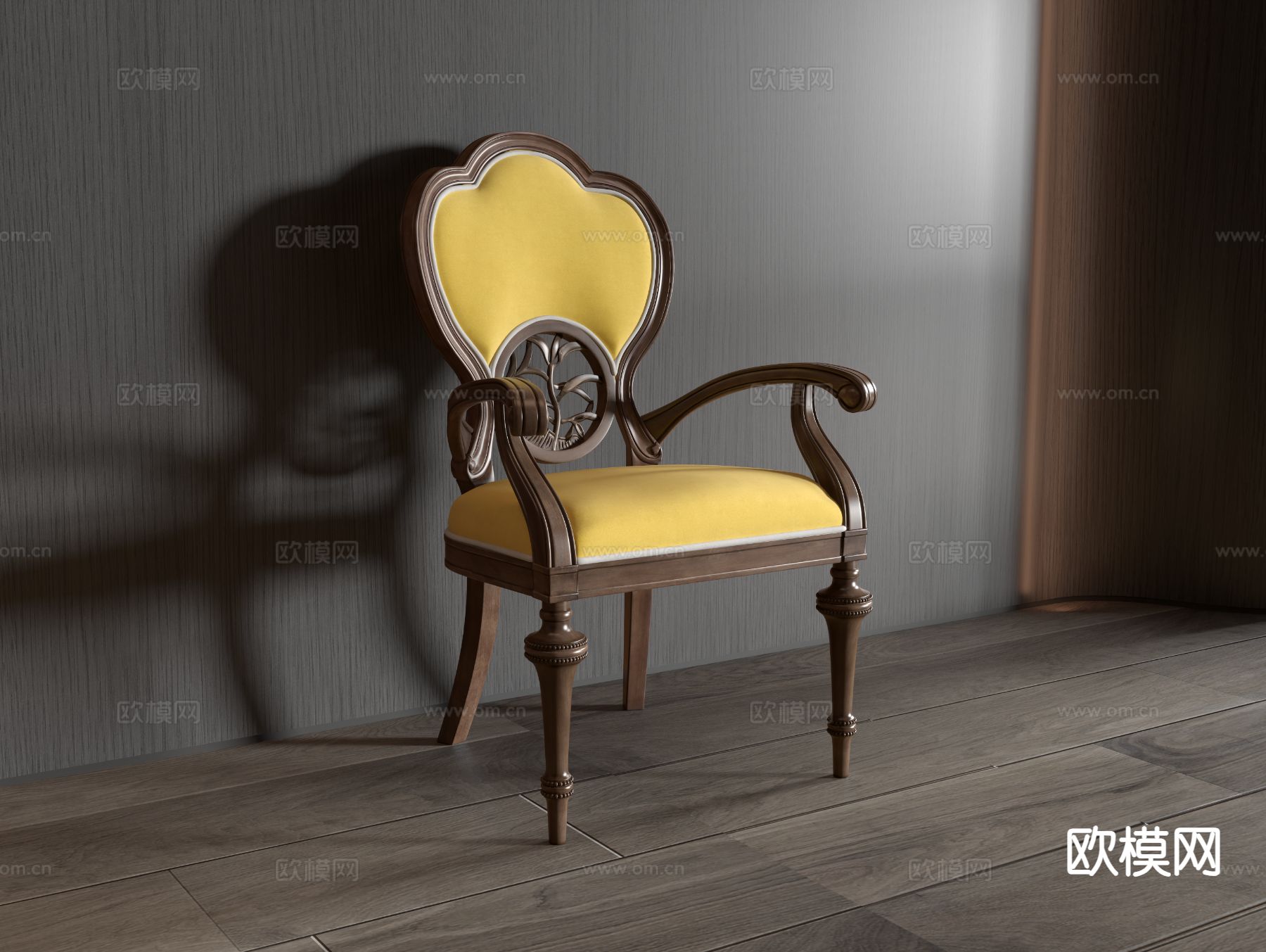 美式椅子 休闲椅3d模型下载