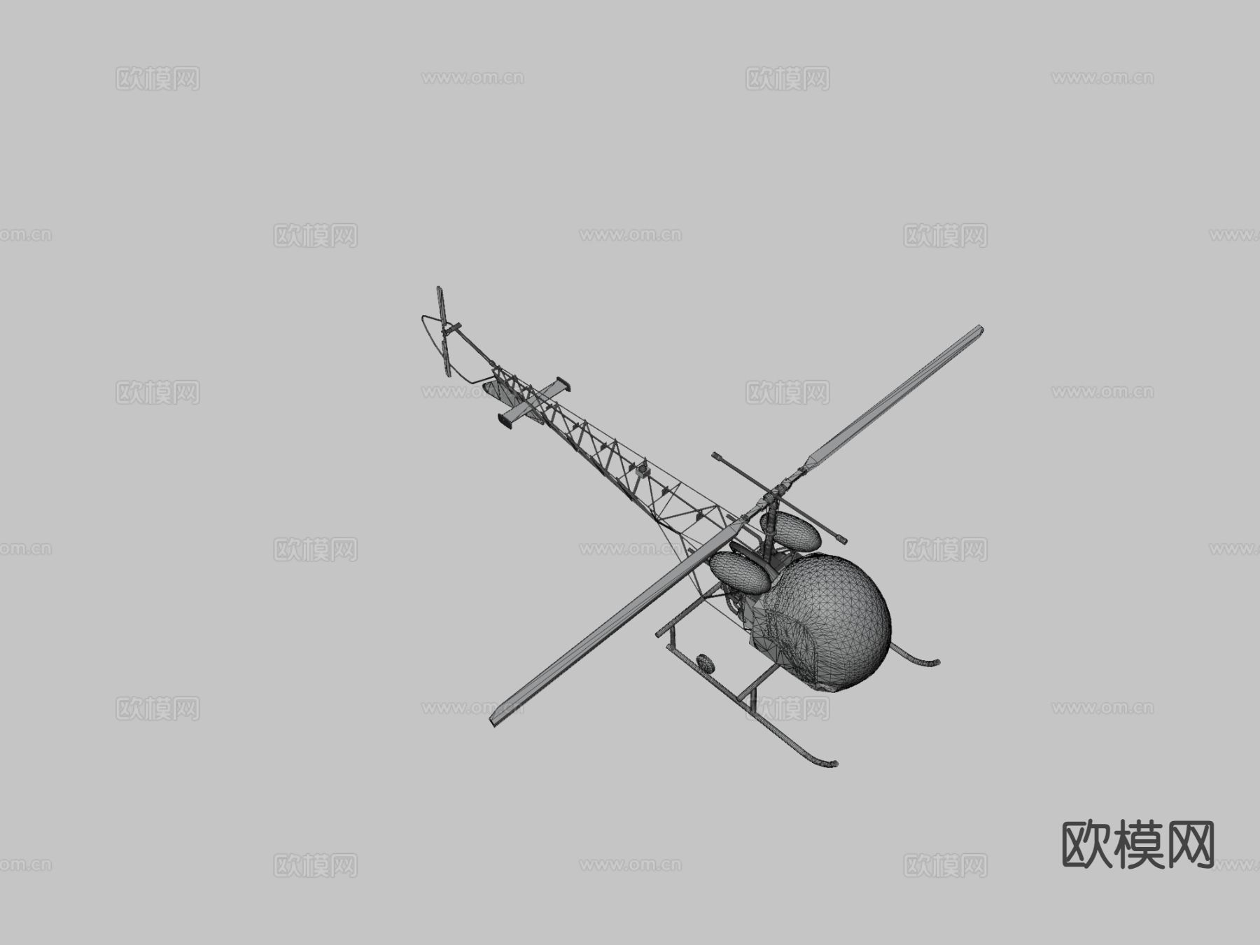 直升机3d模型下载（渲染图2）