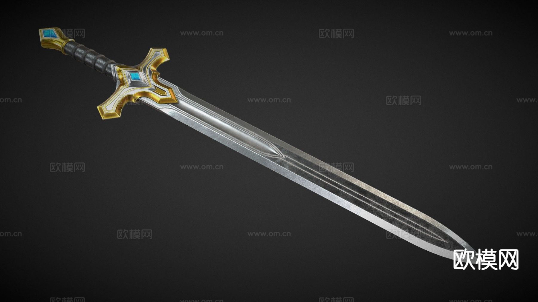 动漫道具 古风剑 长剑 剑刃3d模型下载（渲染图1）