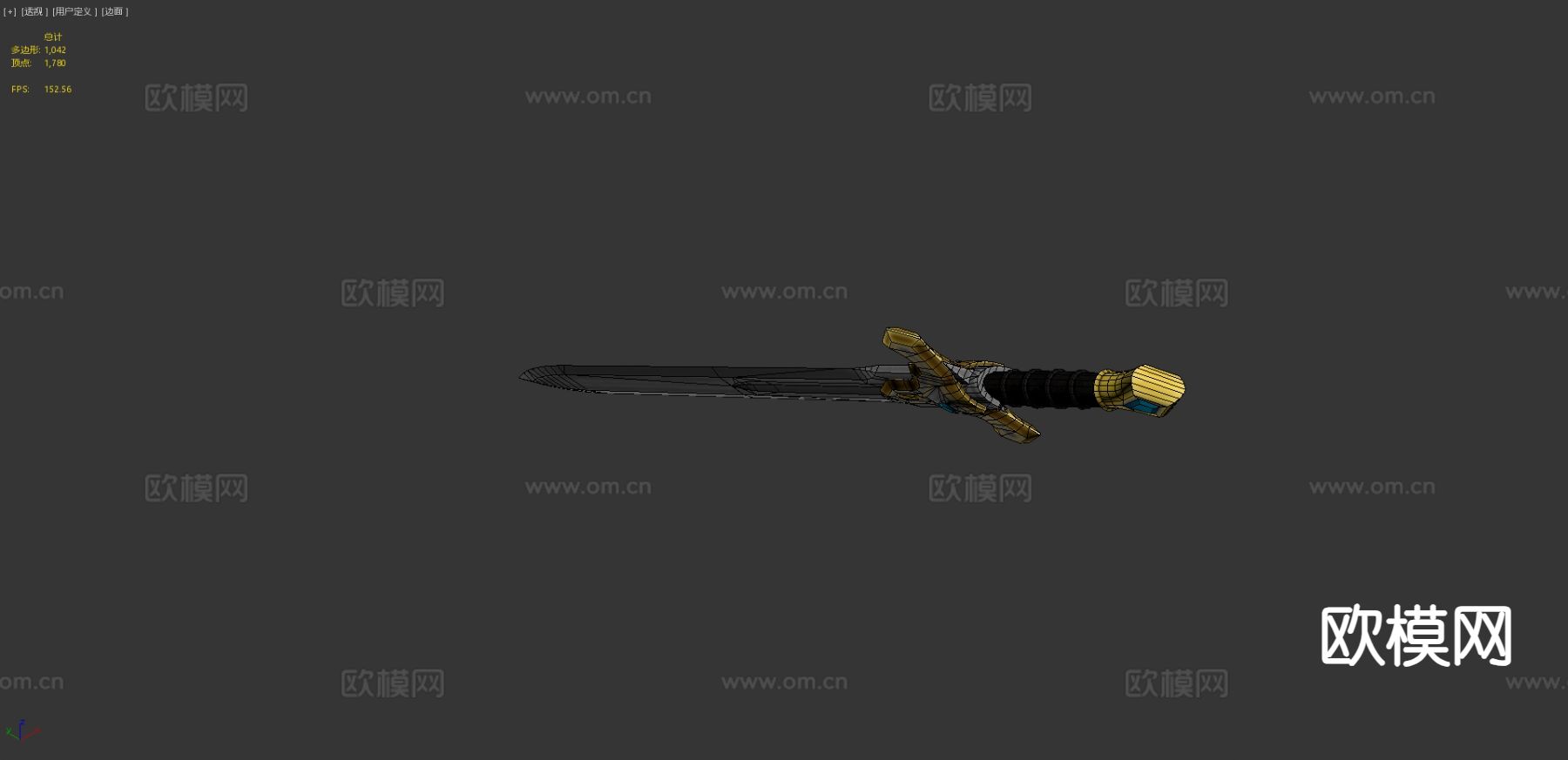动漫道具 古风剑 长剑 剑刃3d模型下载（渲染图5）
