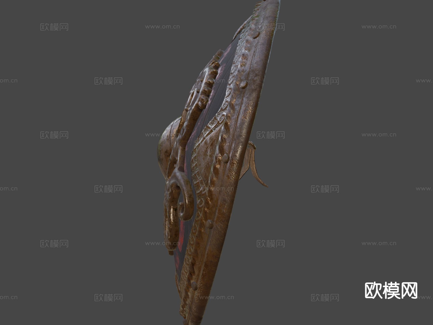 维京龙盾 护盾 动漫道具3d模型下载（渲染图6）