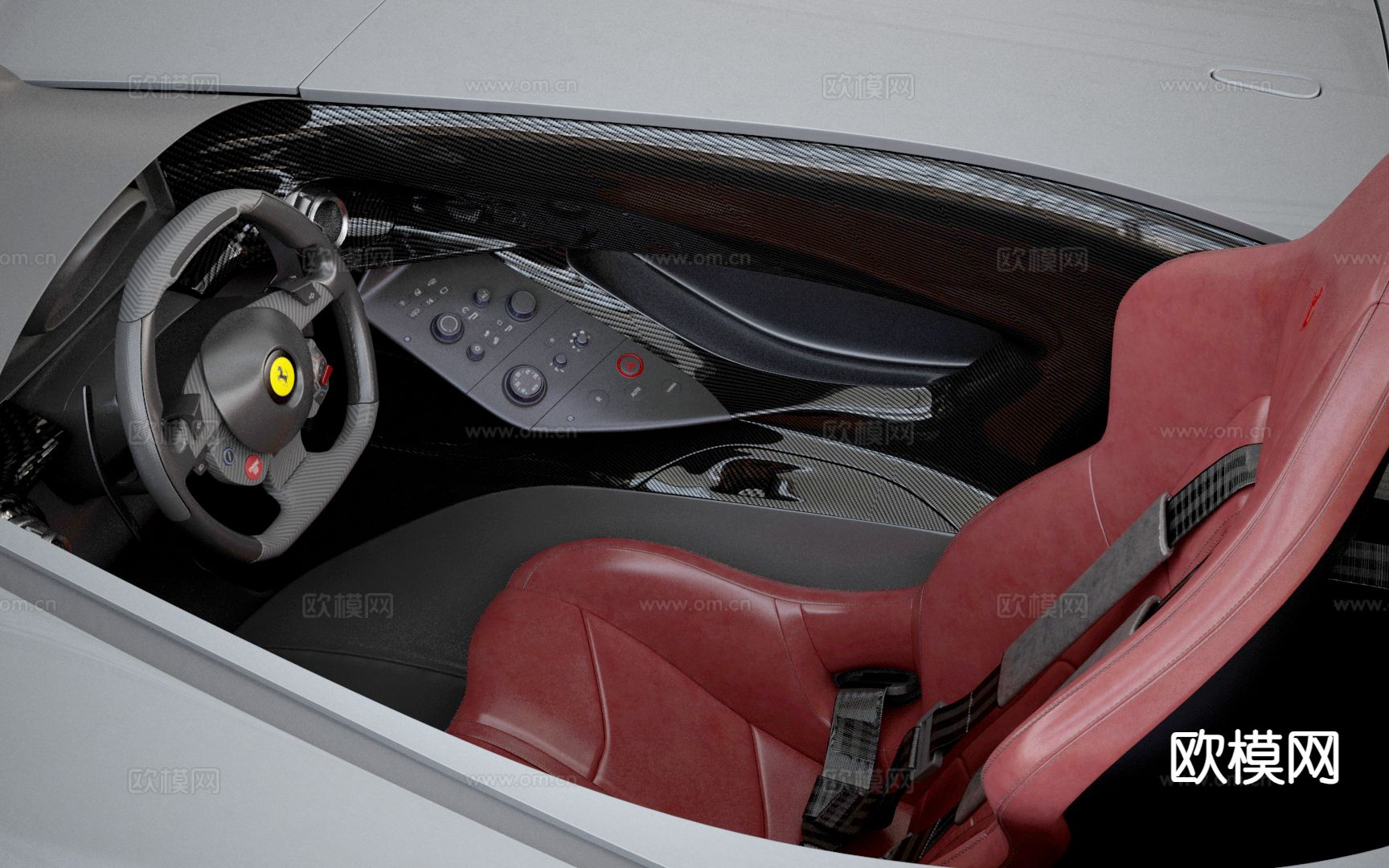 跑车 法拉利 Ferrari Monza SP1 超跑 汽车3d模型下载（渲染图2）