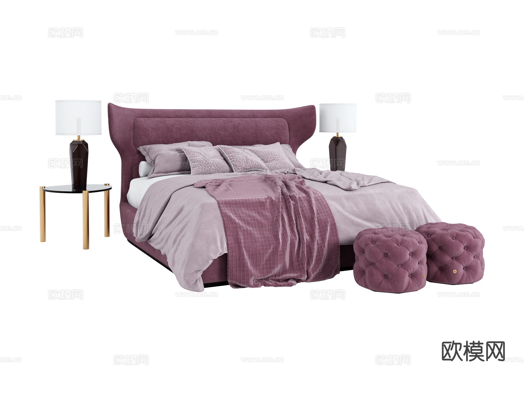 roberto cavalli-Guam 双人床3d模型下载（渲染图1）