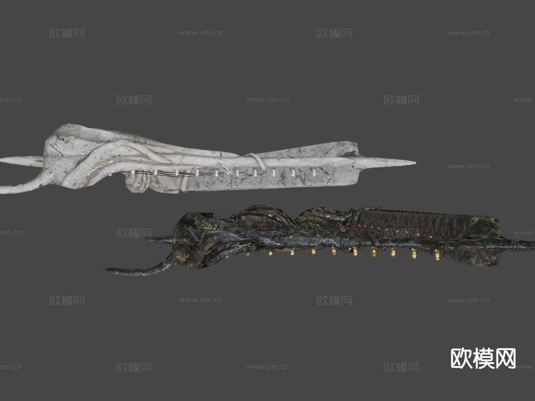 Ebony&Ivory怪物竖琴3d模型下载（渲染图7）