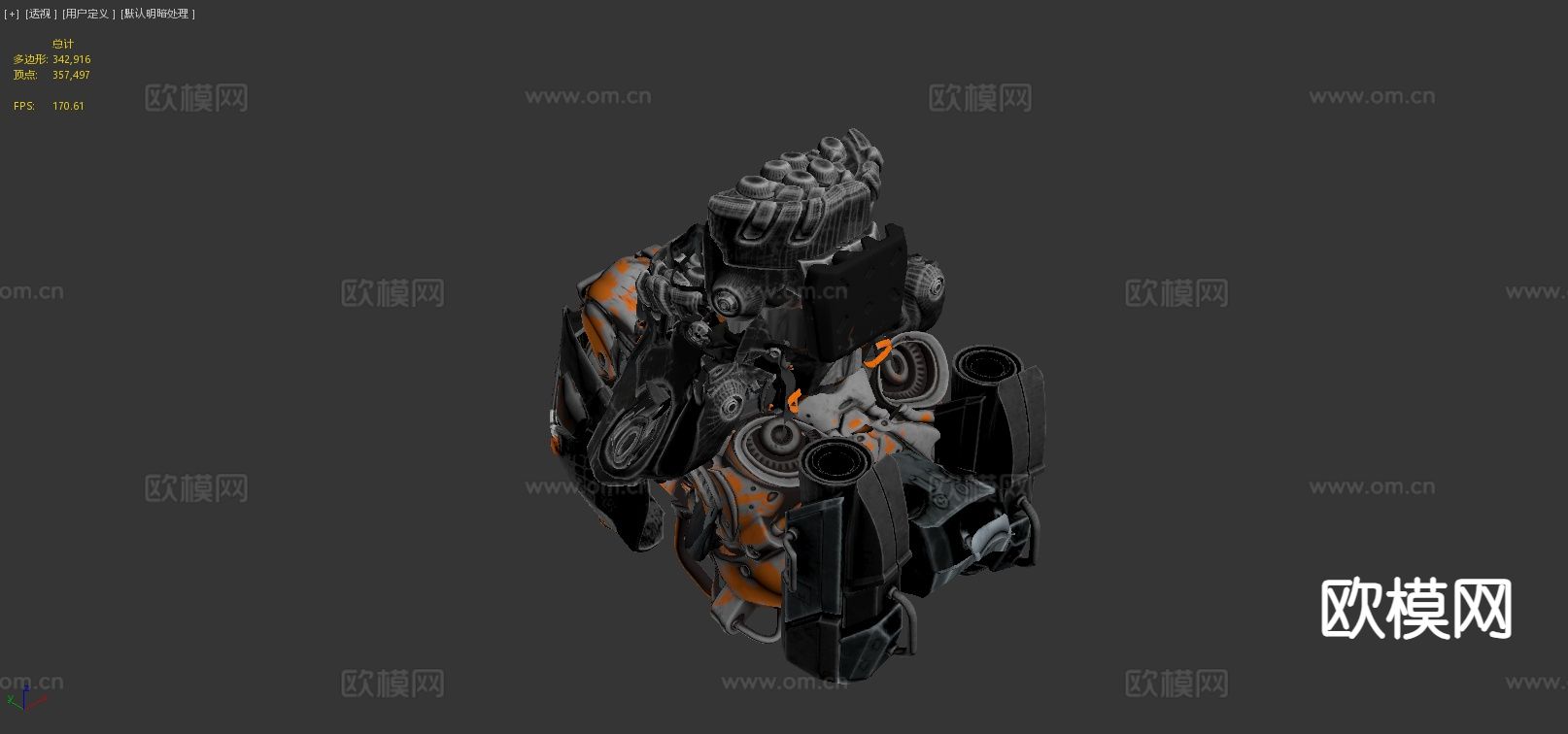 机甲战士 科幻机甲 动漫战士3d模型下载（渲染图4）