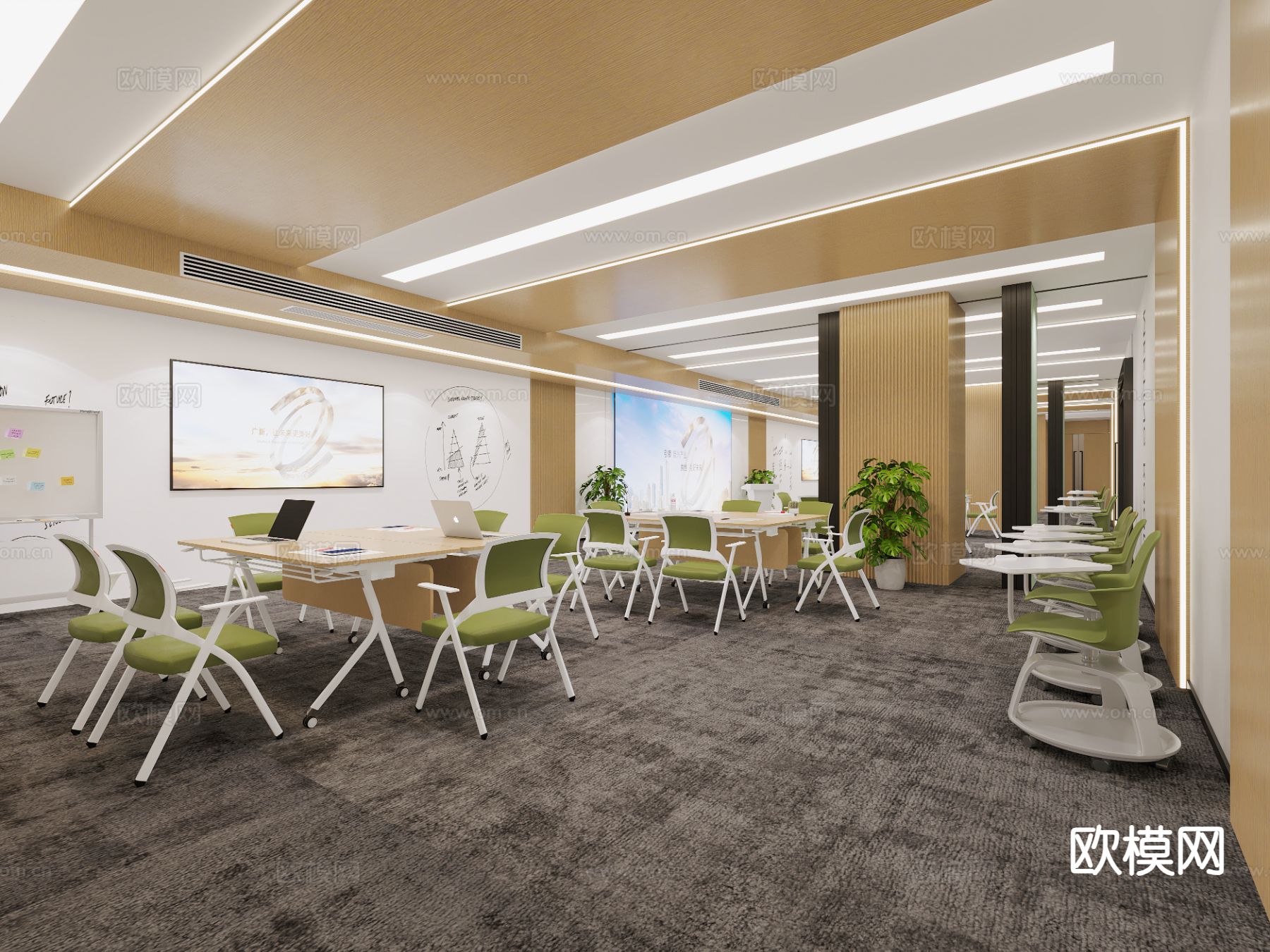 现代大型培训教室3d模型下载（渲染图2）