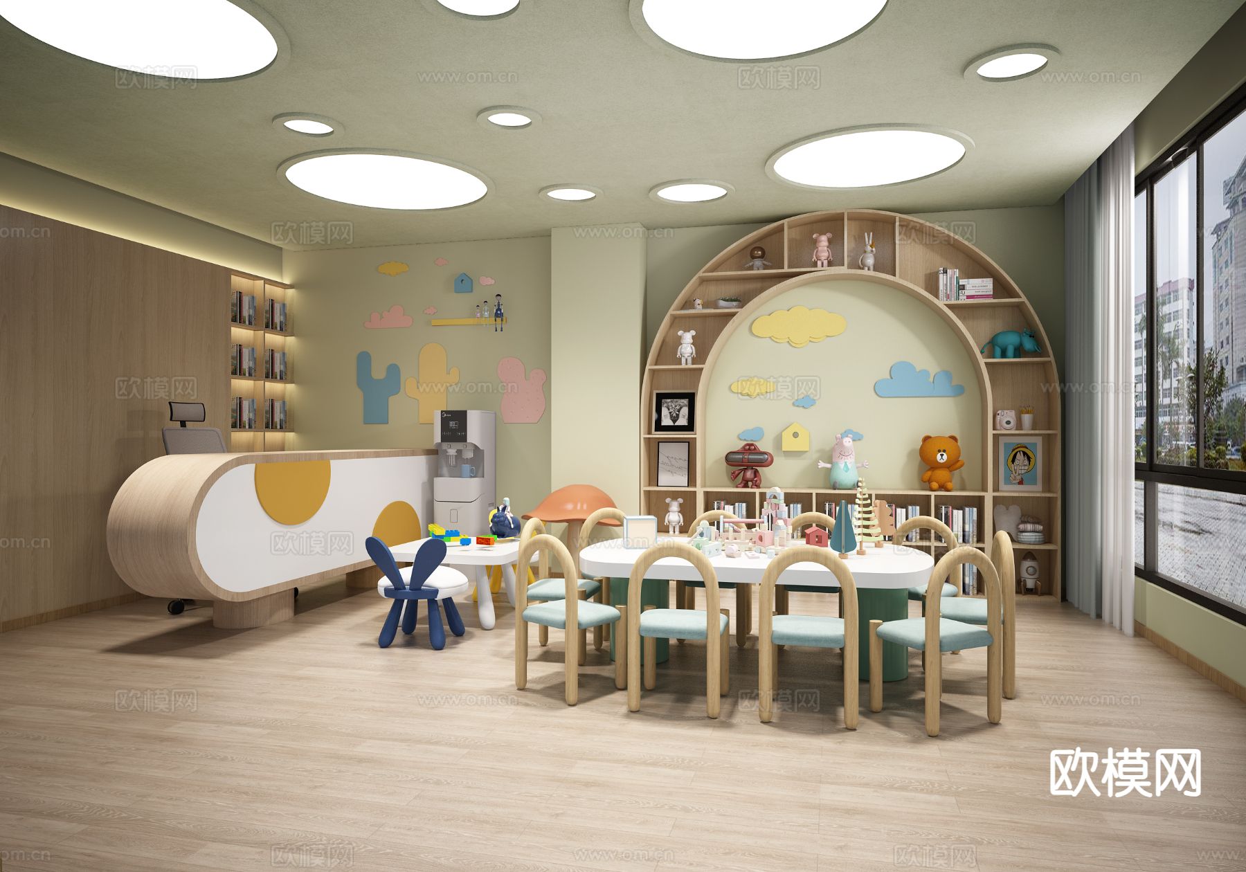现代幼儿园 儿童娱乐区 玩耍区3d模型下载
