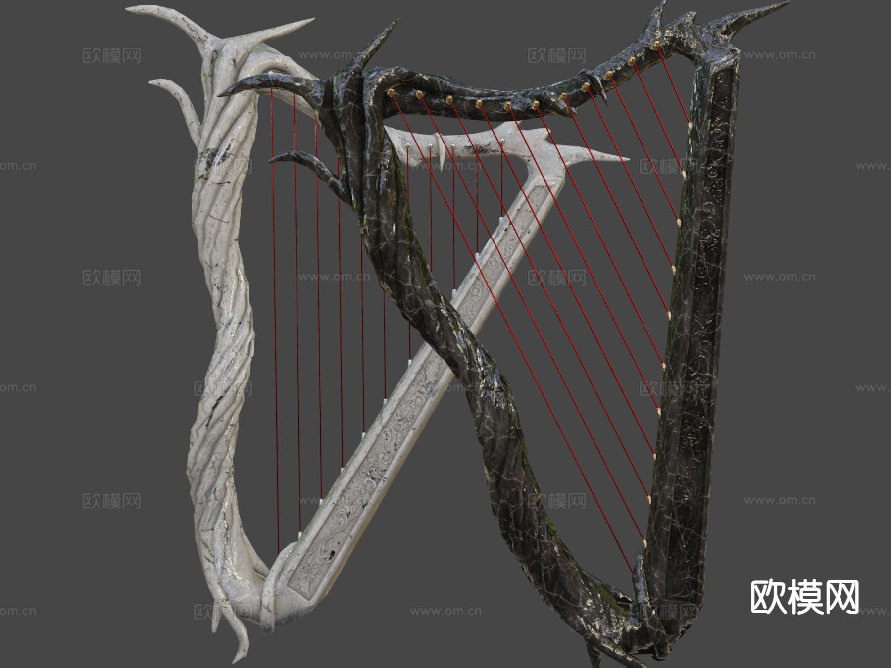 Ebony&Ivory怪物竖琴3d模型下载（渲染图8）