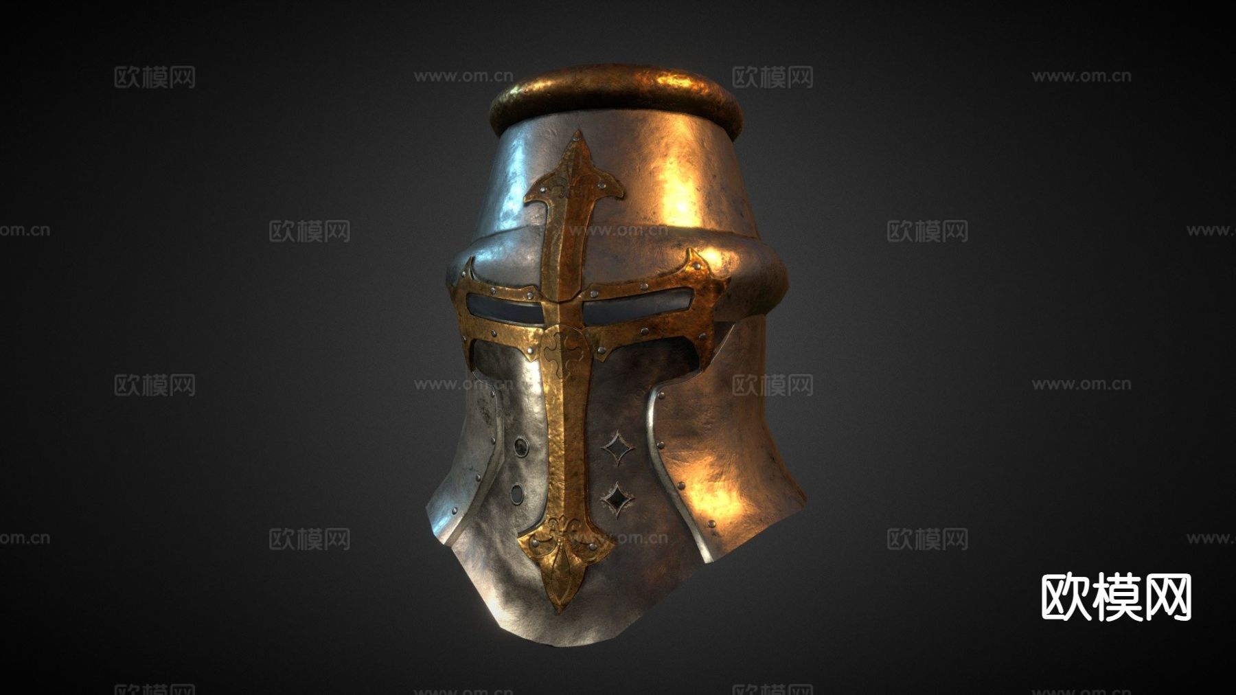 中世纪头盔3d模型下载（渲染图1）