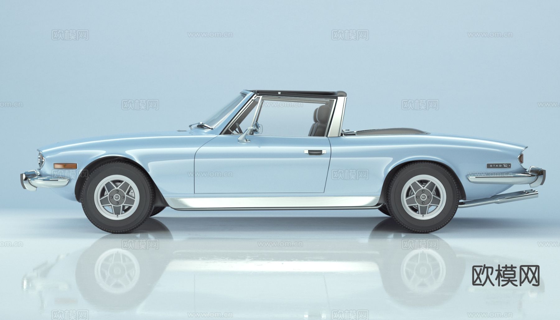 复古汽车 Triumph Stag 凯旋鹿 跑车3d模型
