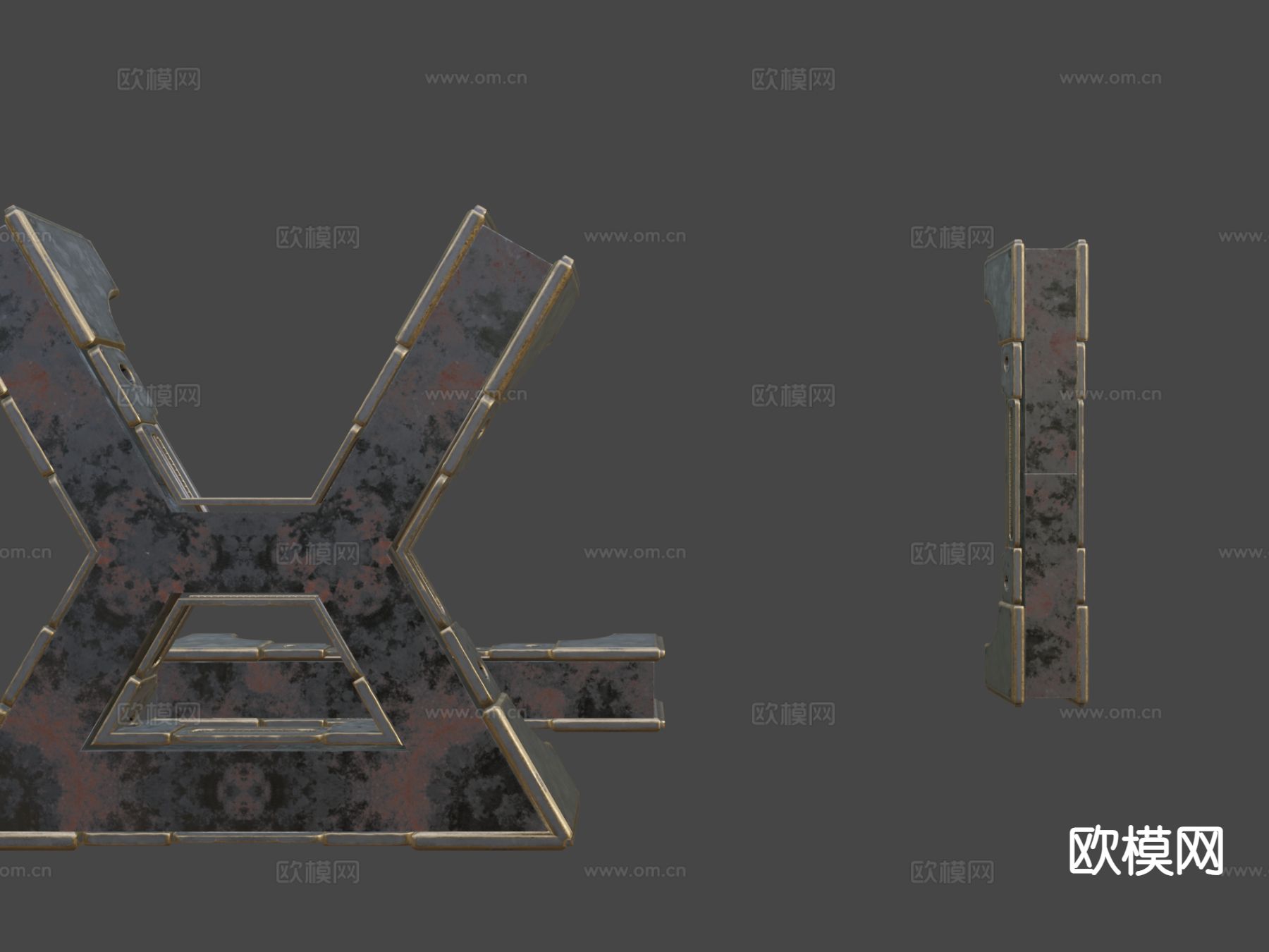 堡垒柱子 工业金属柱3d模型下载（渲染图9）