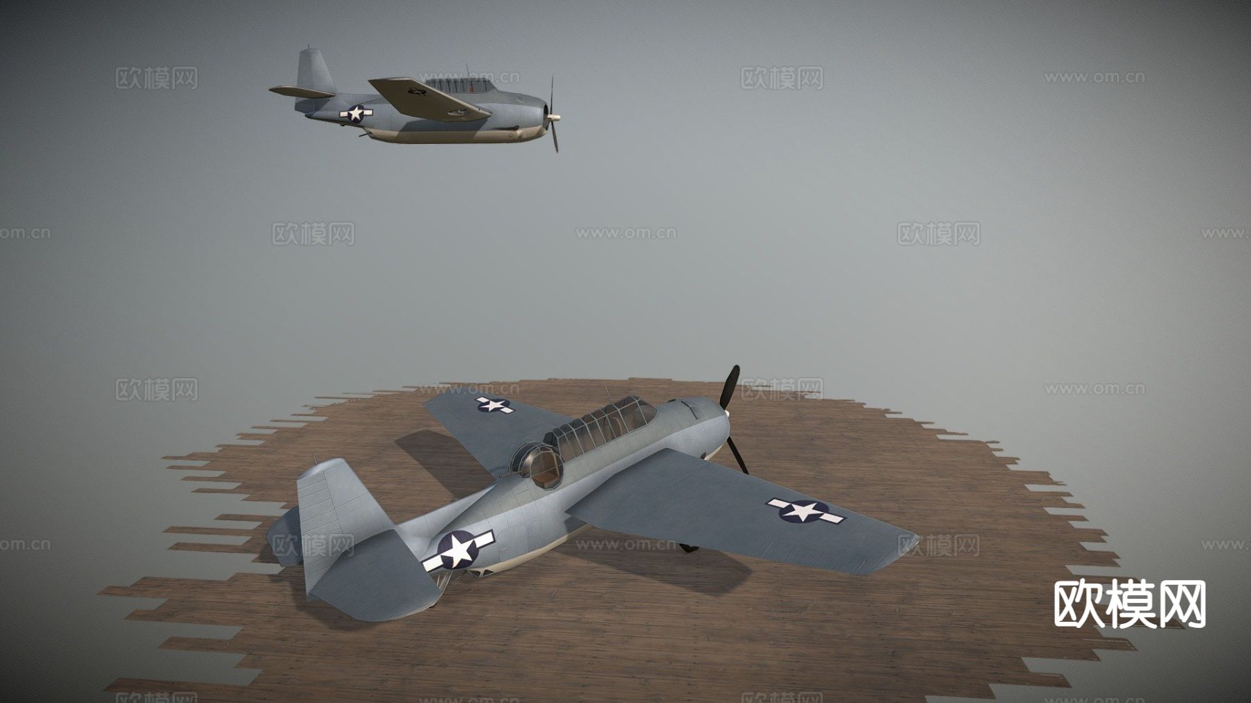 复仇者 飞机战斗机3d模型下载（渲染图1）