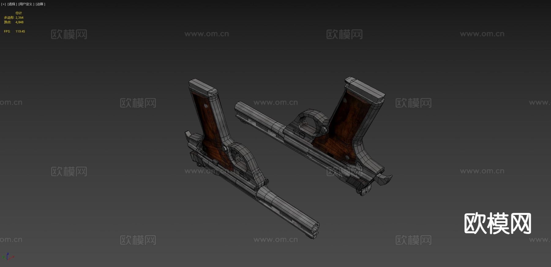 动漫道具 游戏手枪3d模型下载（渲染图7）