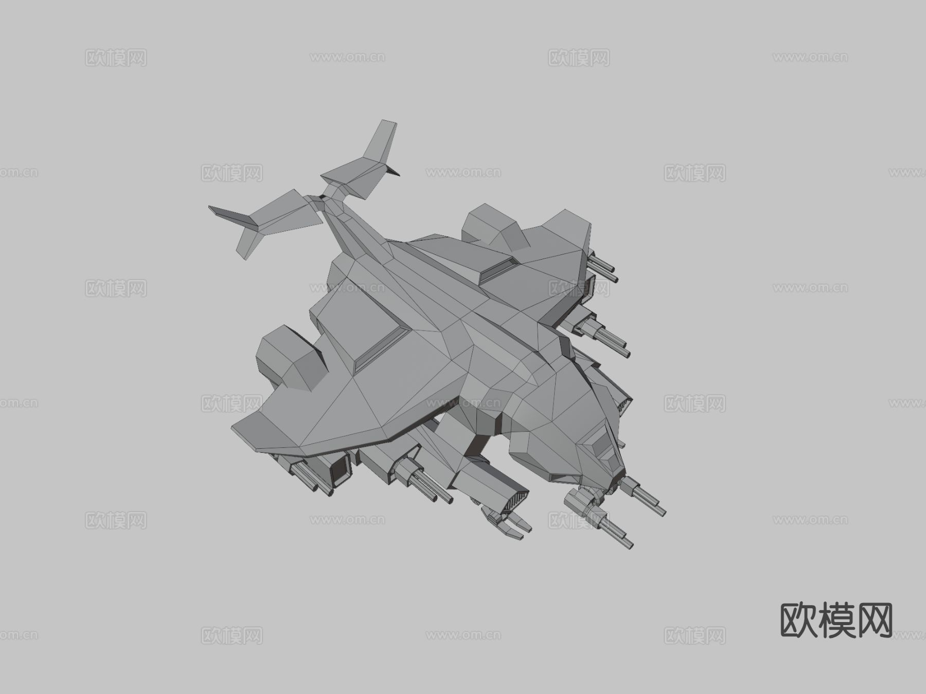 科幻飞机 飞船3d模型下载（渲染图2）