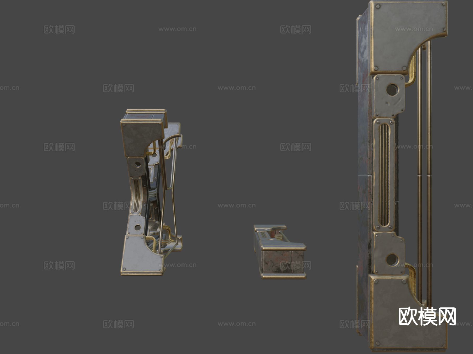 堡垒柱子 工业金属柱3d模型下载（渲染图8）