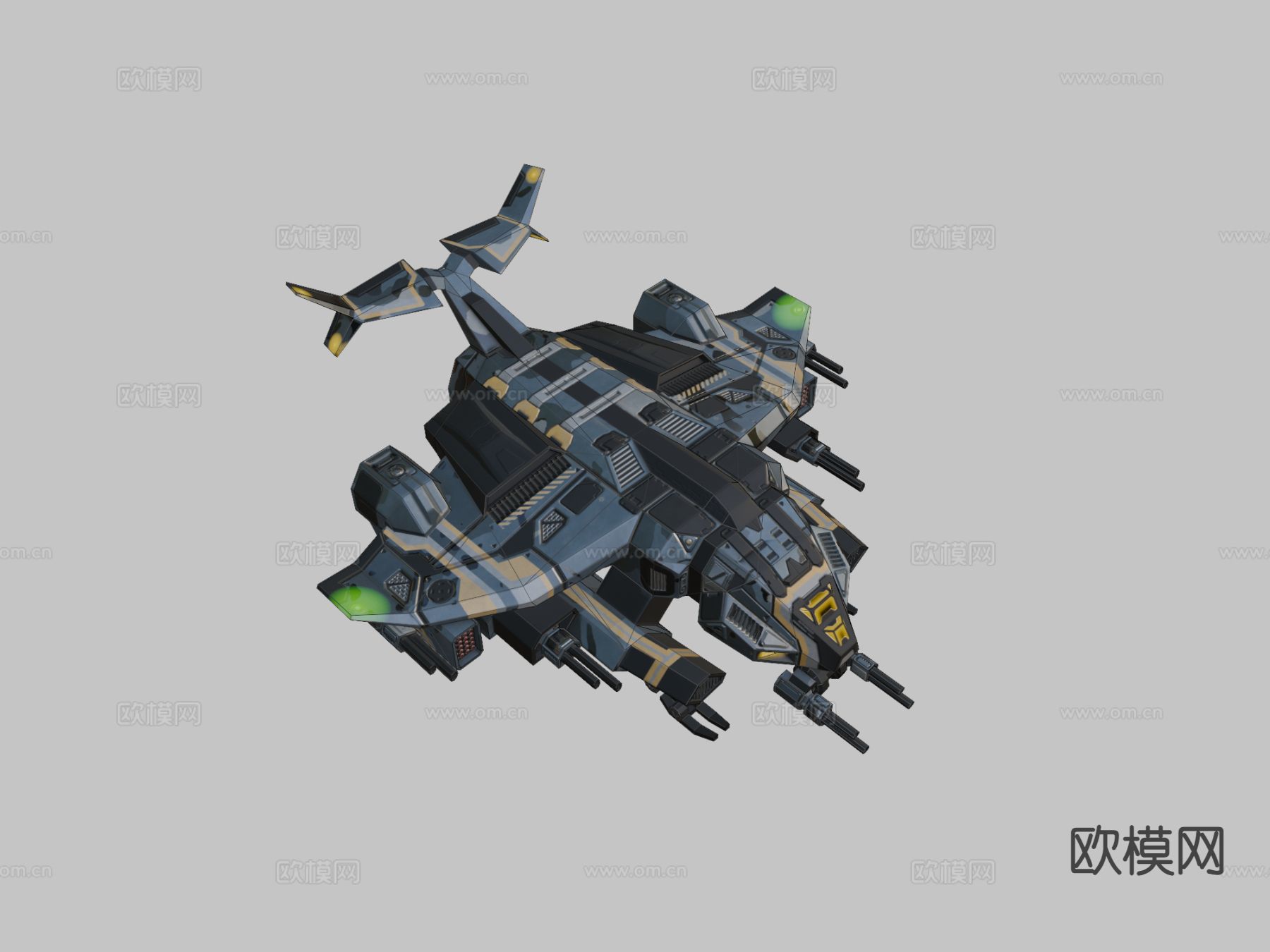 科幻飞机 飞船3d模型下载（渲染图3）