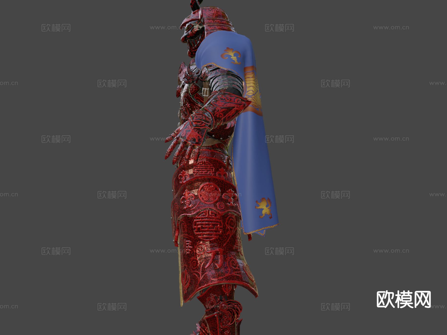 日本游戏角色 红武士3d模型下载（渲染图9）