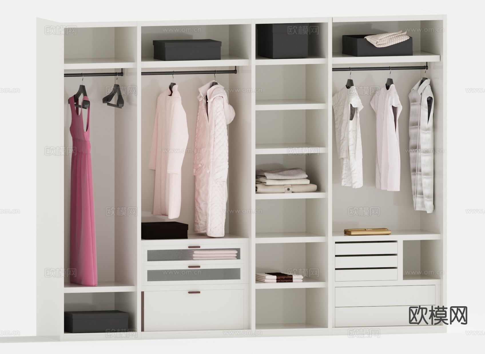 现代衣柜3d模型下载