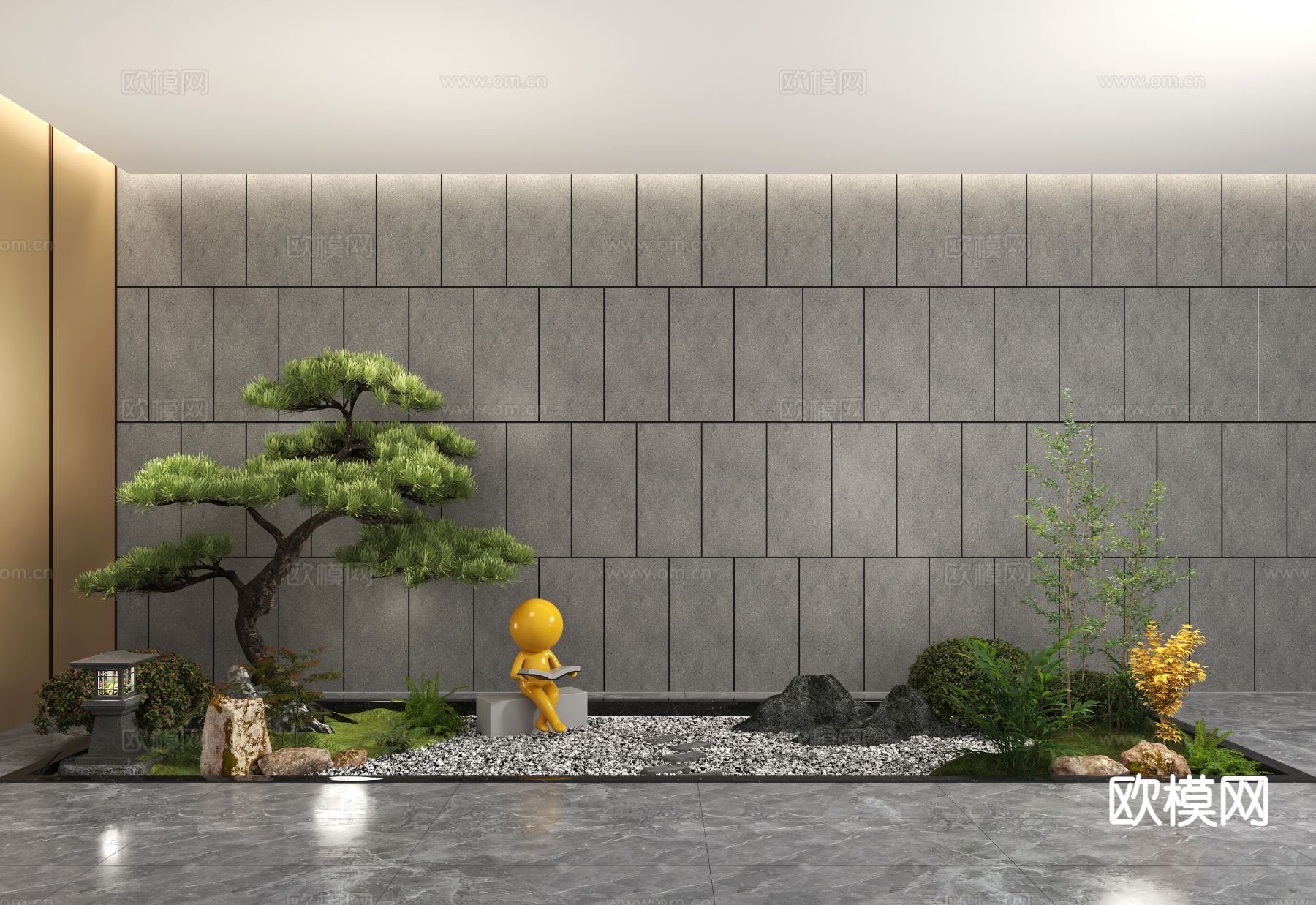 室内景观 微地形景观3d模型下载