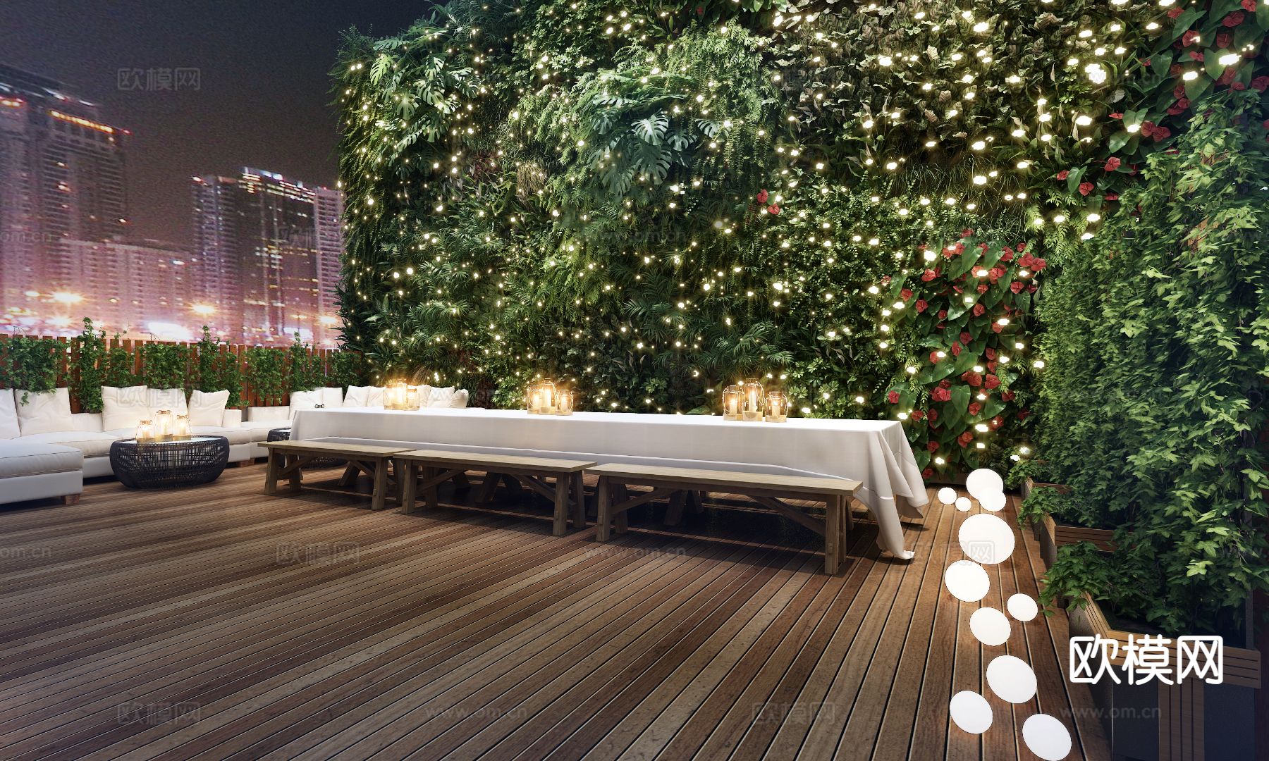 网红餐厅 花园餐厅3d模型下载