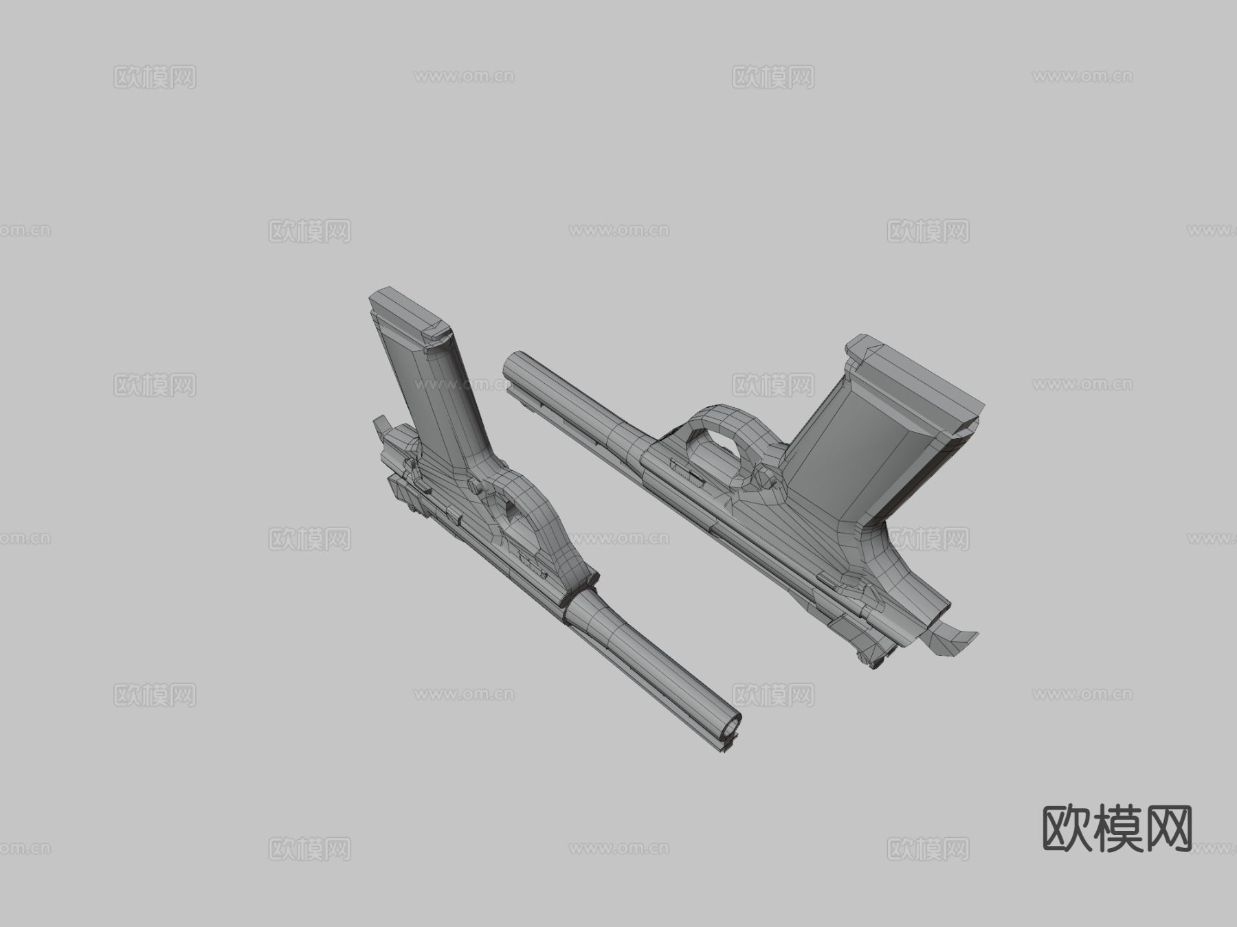 动漫道具 游戏手枪3d模型下载（渲染图2）