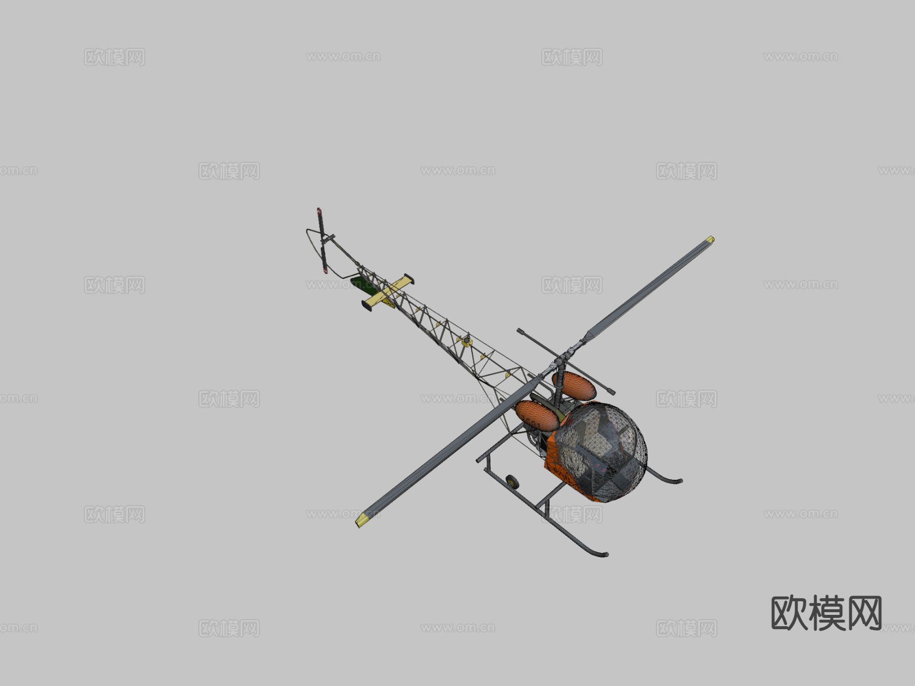 直升机3d模型下载（渲染图3）