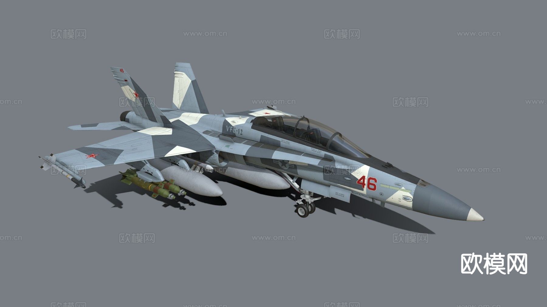 大黄蜂战斗机3d模型下载（渲染图1）