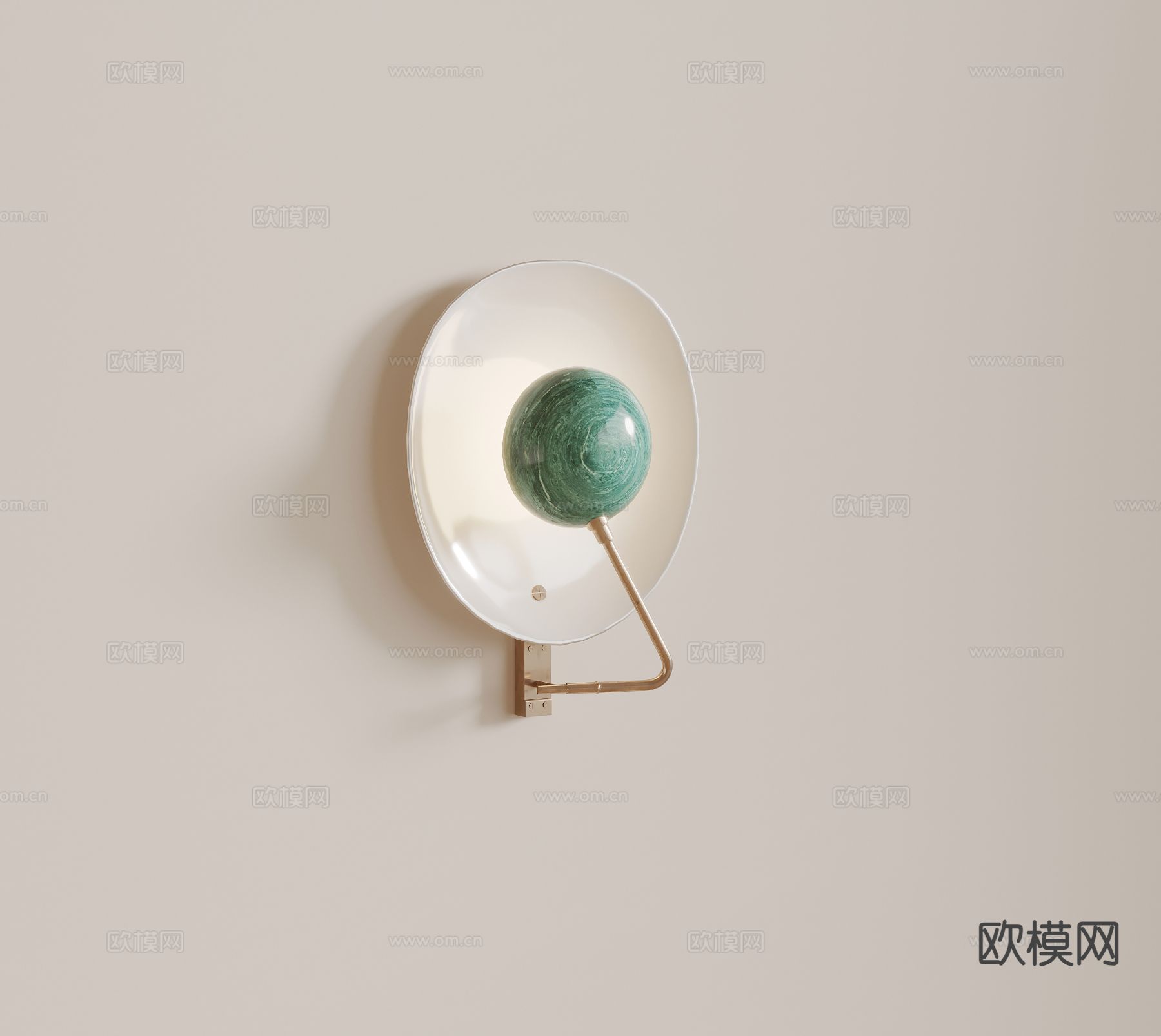 奶油风壁灯3d模型下载