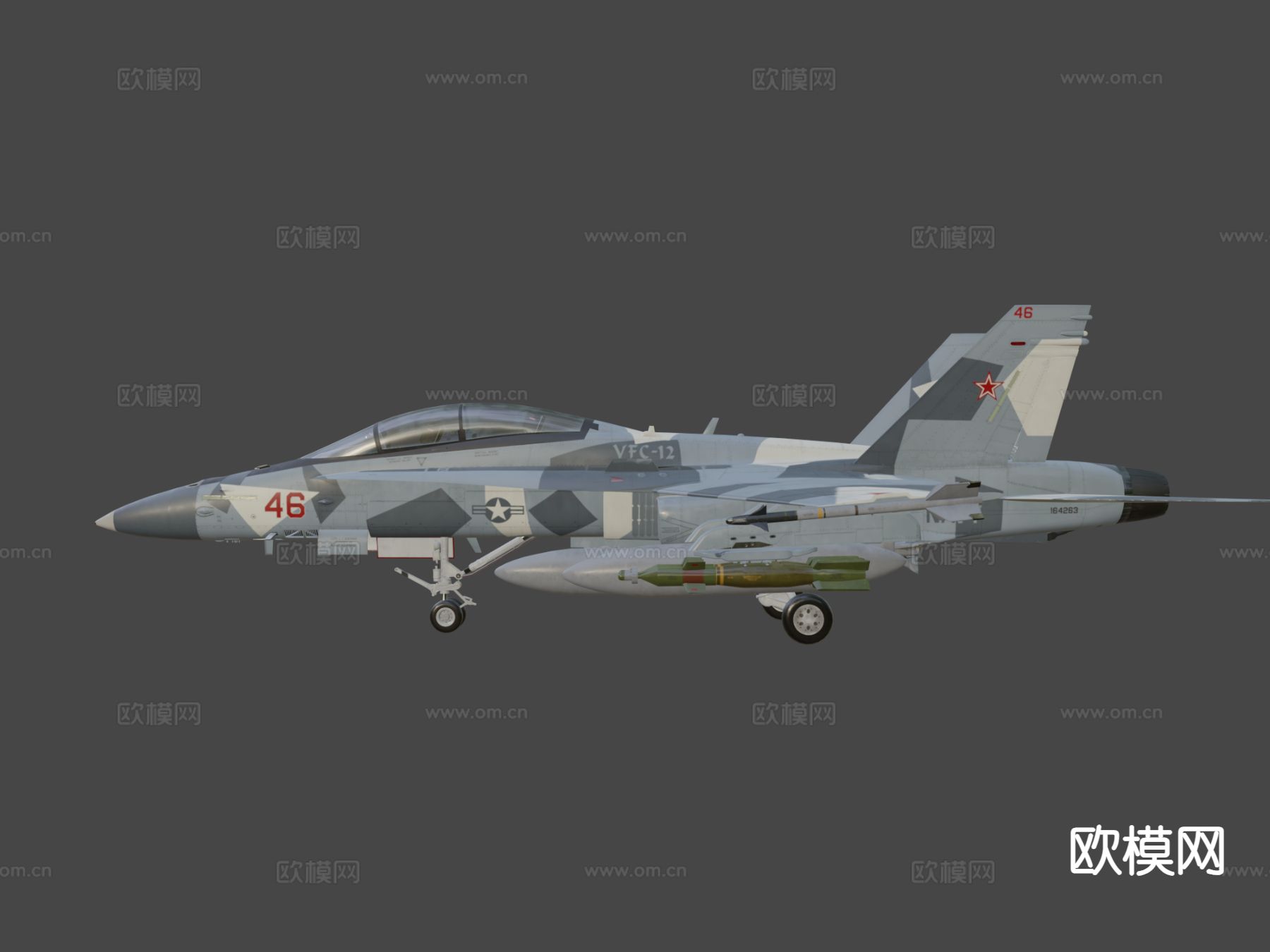 大黄蜂战斗机3d模型下载（渲染图8）