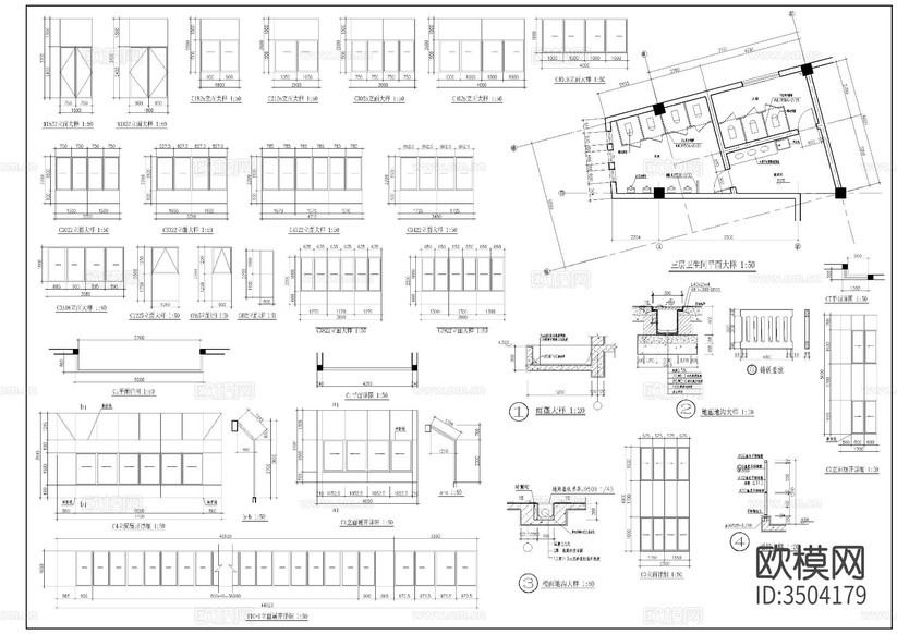 3層菜市場(chǎng)建施下載(渲染圖7)