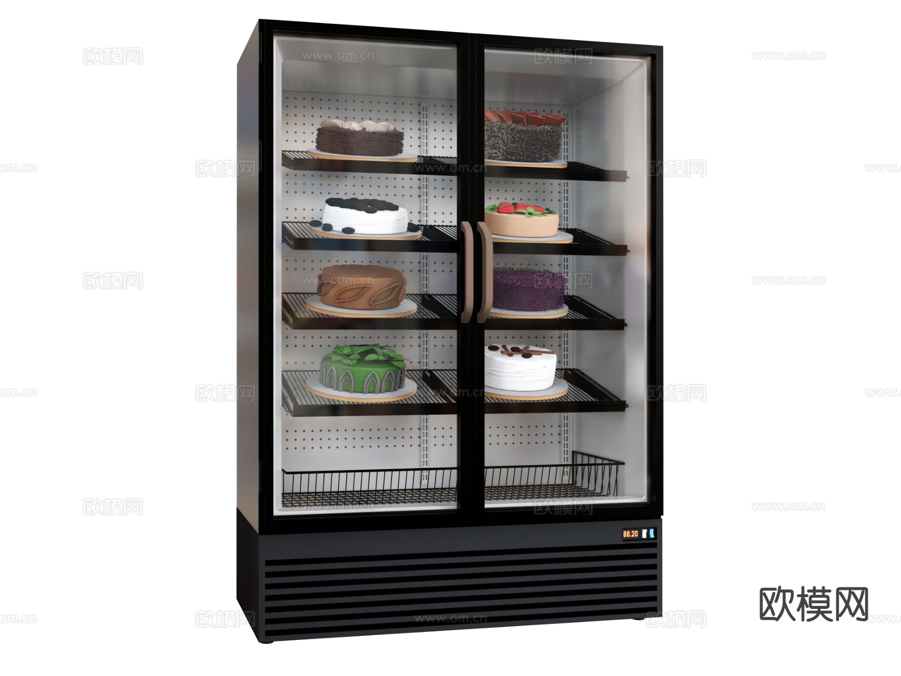 蛋糕柜 冷藏柜 保鲜柜 生日蛋糕su模型下载（渲染图2）