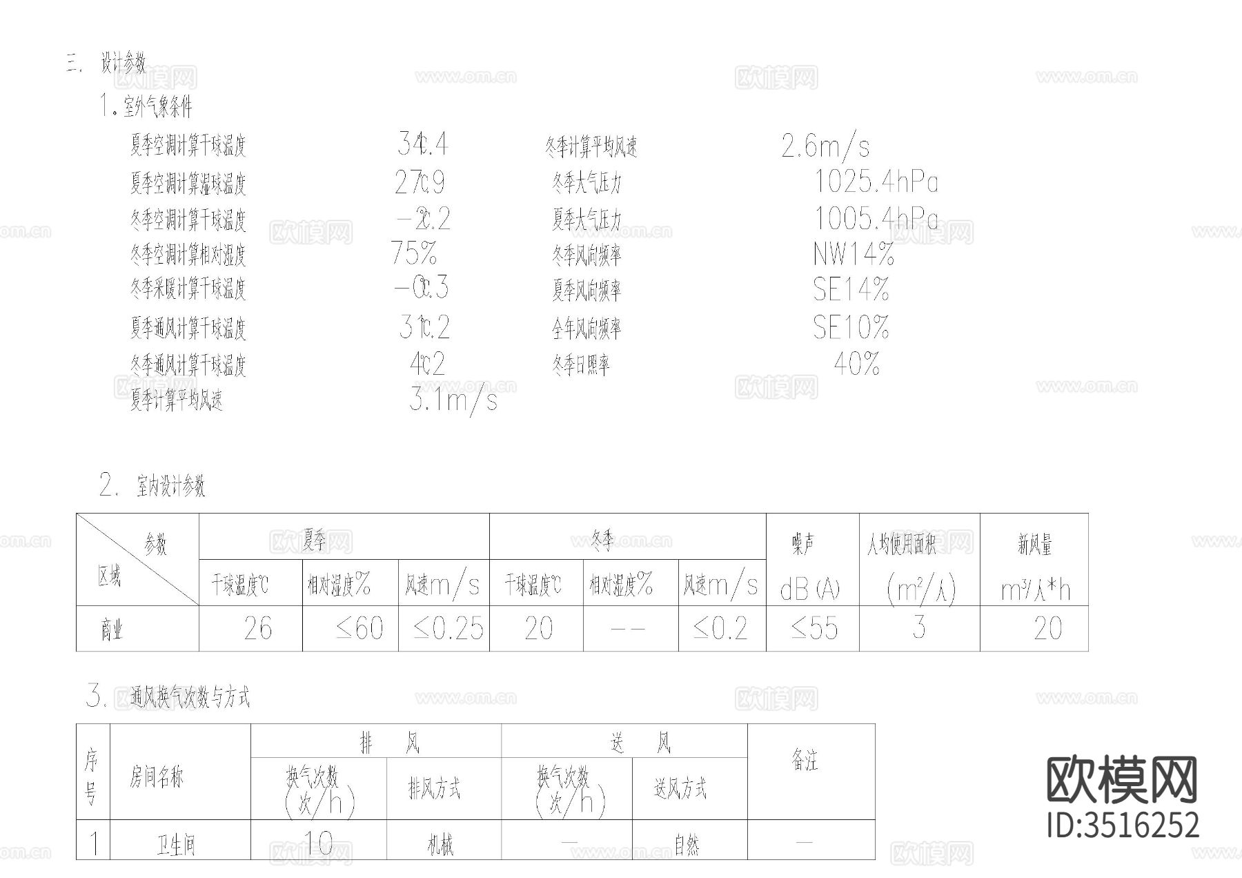 空调及防排烟施工图设计说明下载（渲染图3）