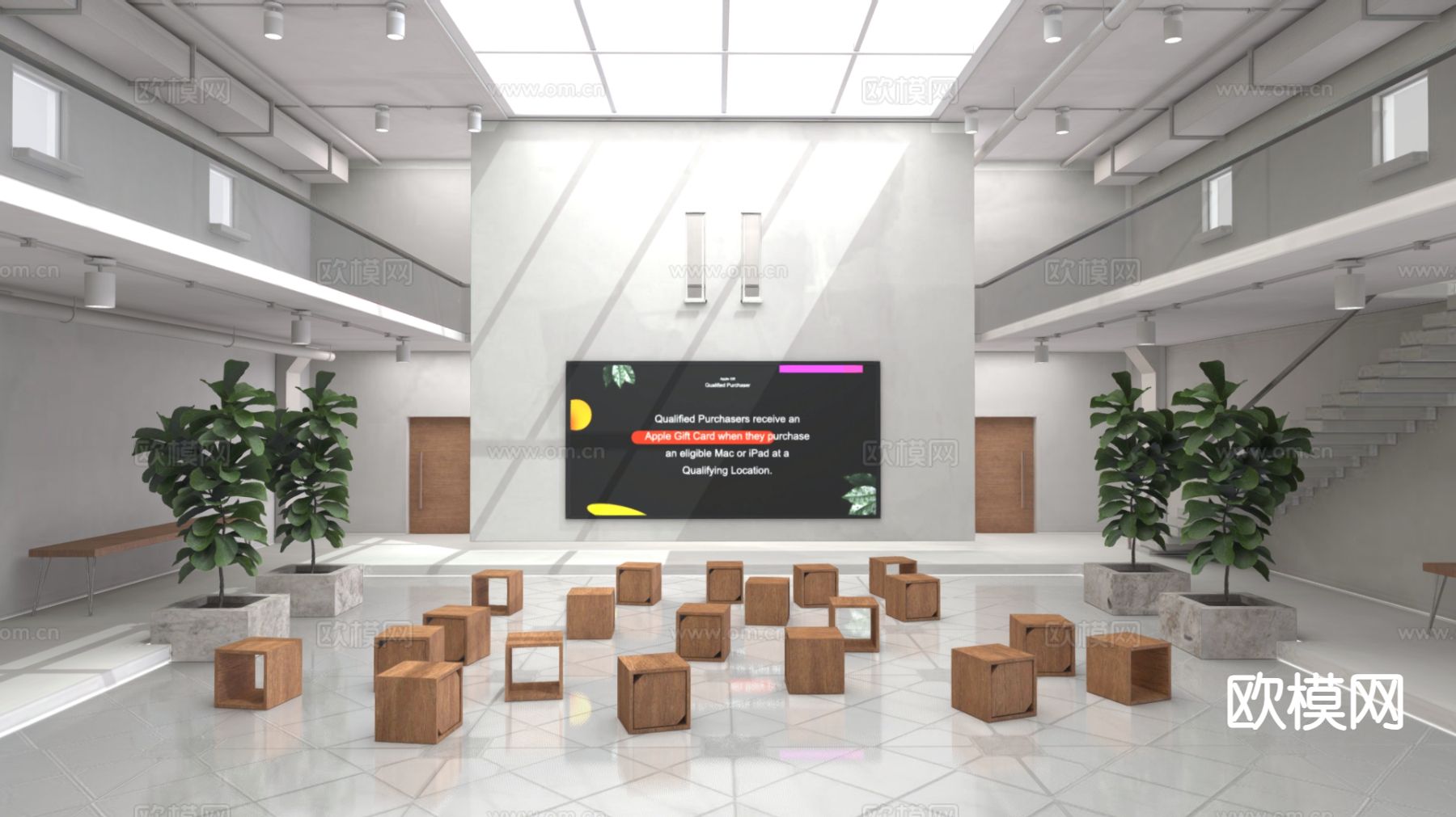 现代路演室 交流室 活动室3d模型下载（渲染图1）
