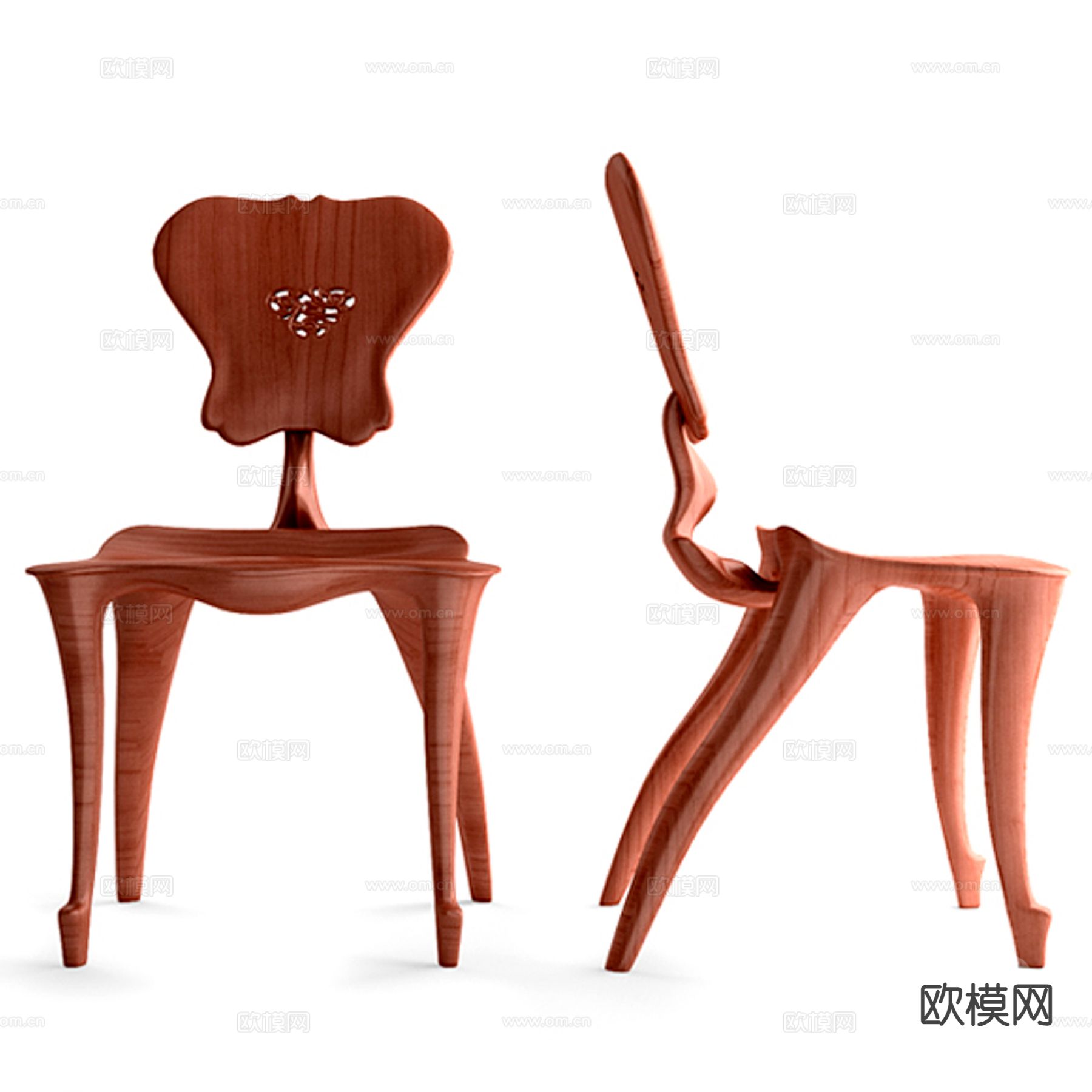 中古风椅子 餐椅 单椅3d模型下载