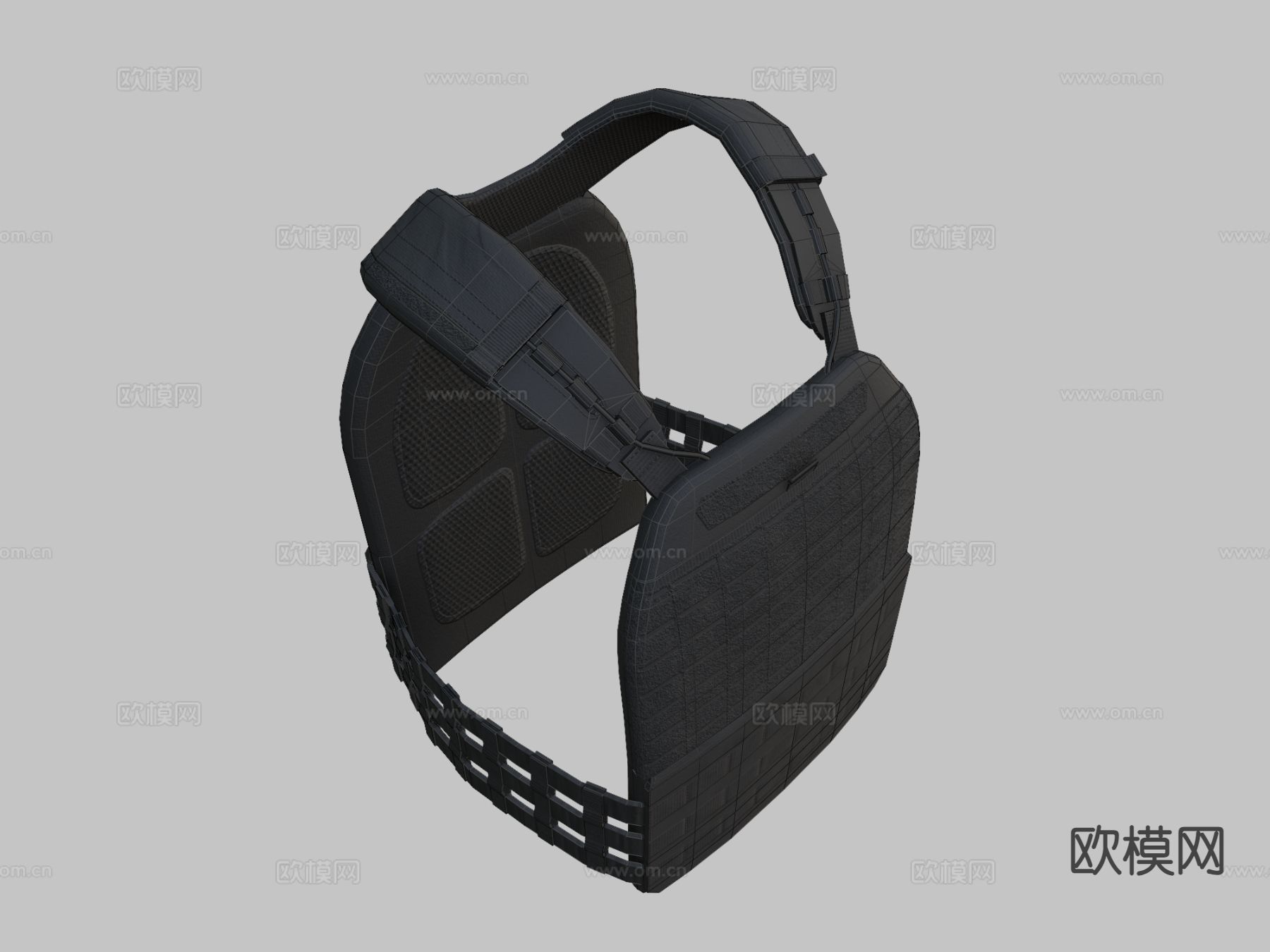 灰板甲防弹衣3d模型下载（渲染图3）