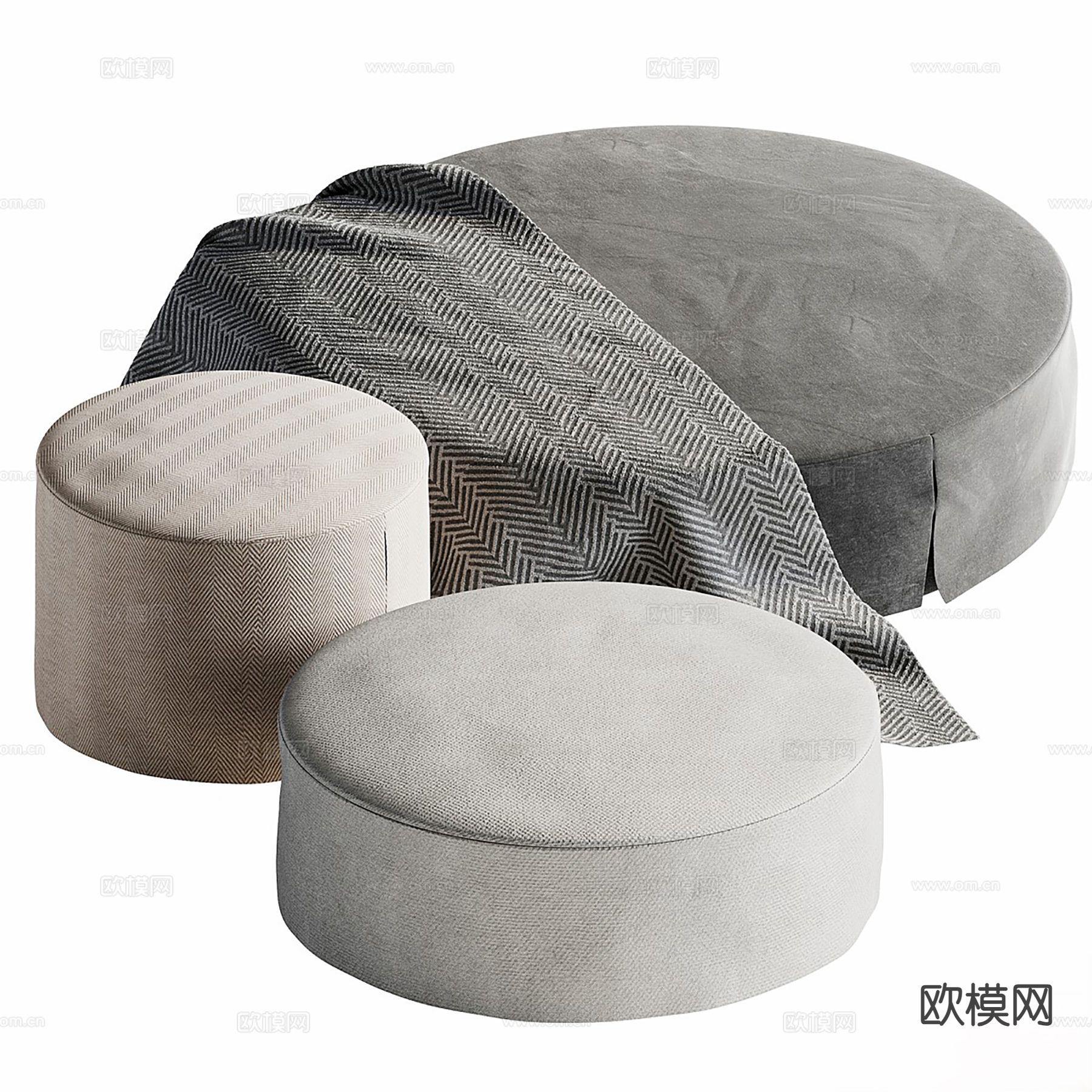 Maxalto 沙发垫 坐垫 脚踏3d模型下载（渲染图1）