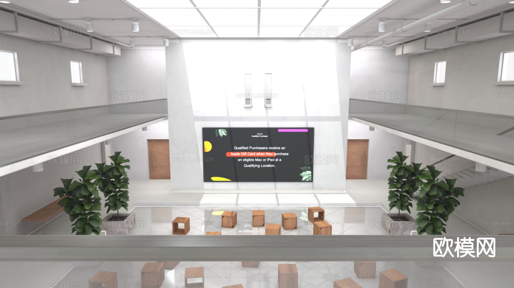 现代路演室 交流室 活动室3d模型下载（渲染图2）