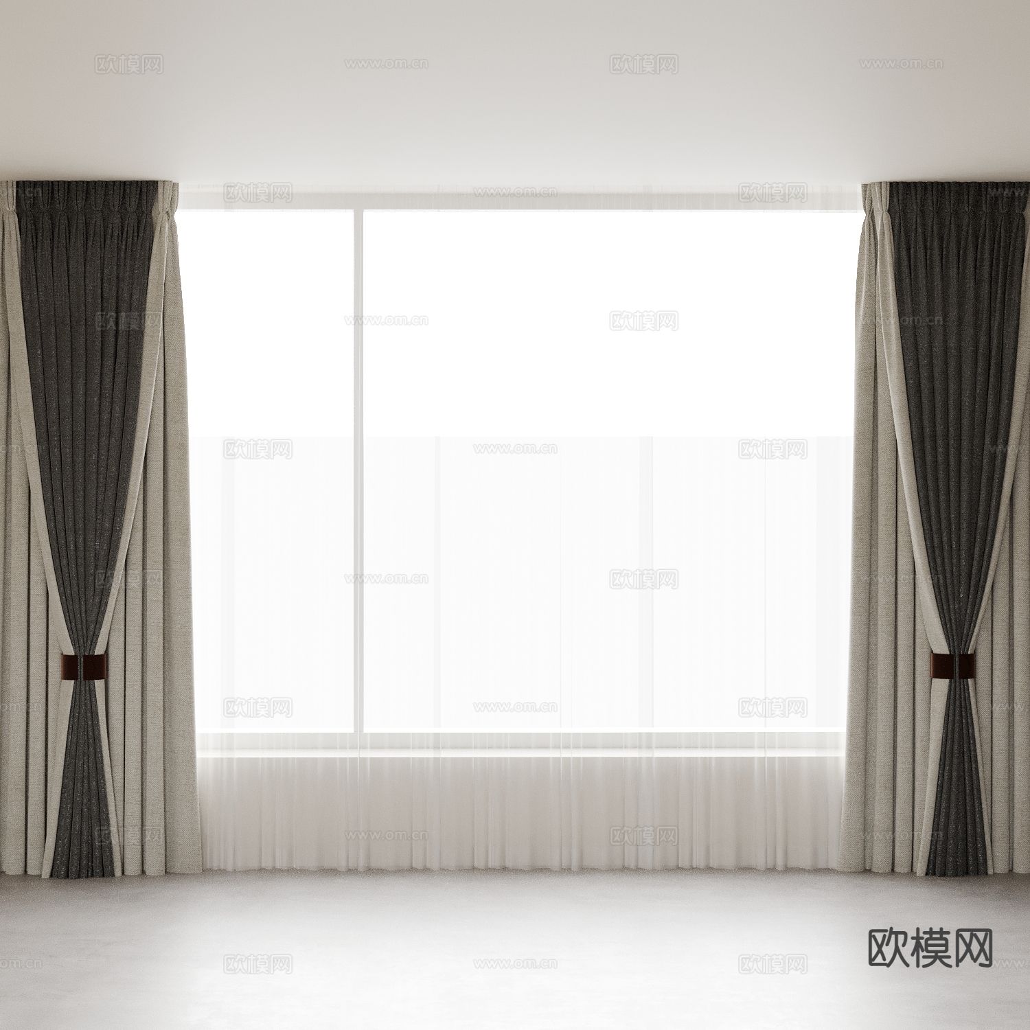 现代窗帘 罗马帘 窗纱3d模型下载