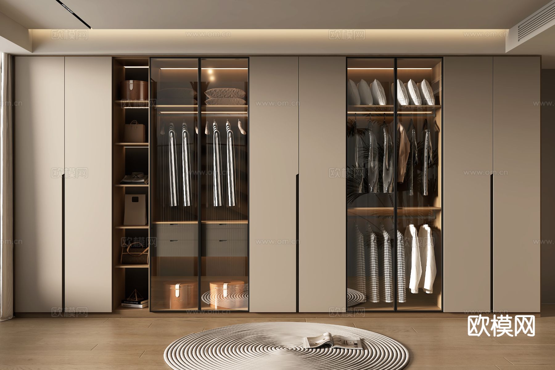 现代衣柜3d模型下载