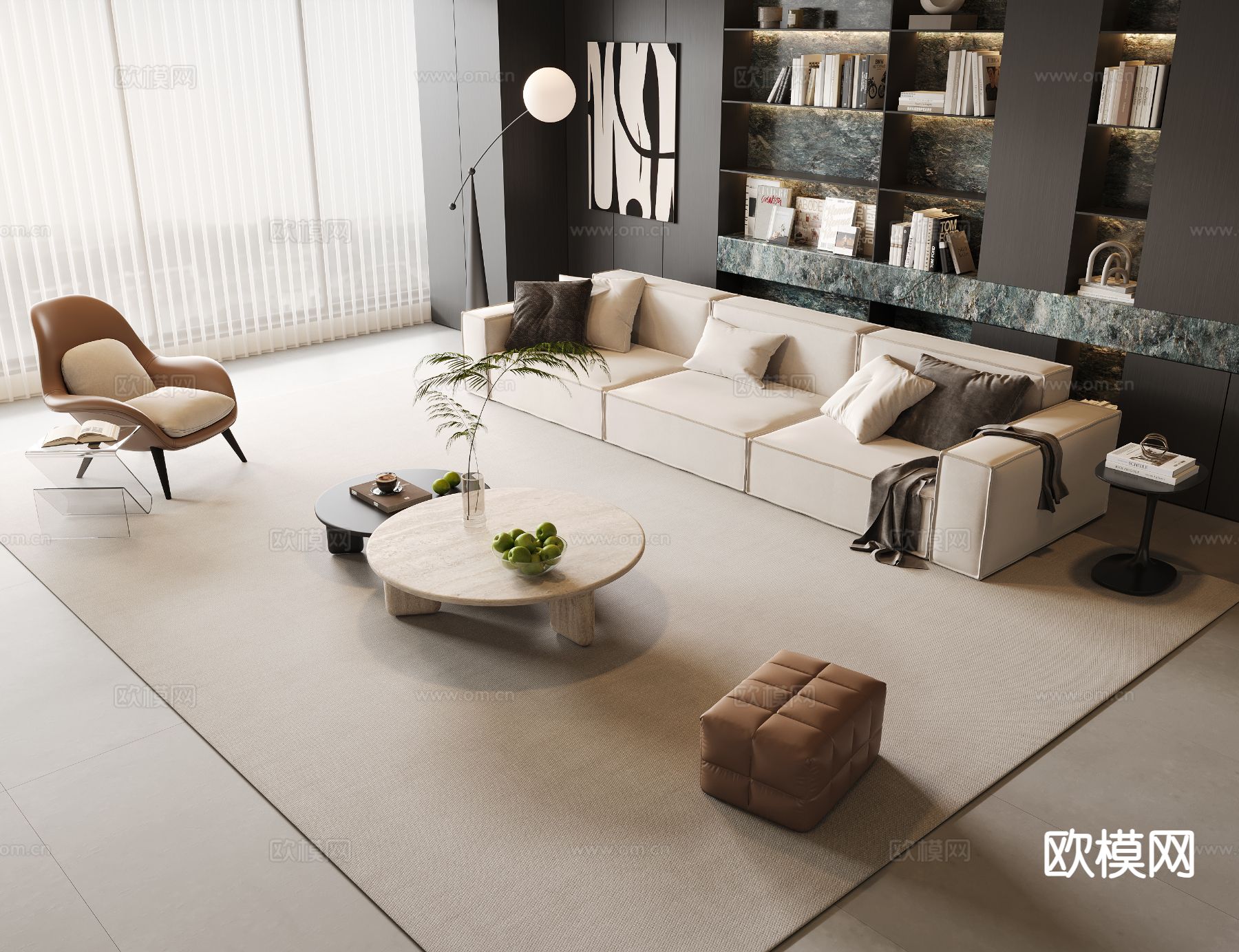 现代组合沙发3d模型下载