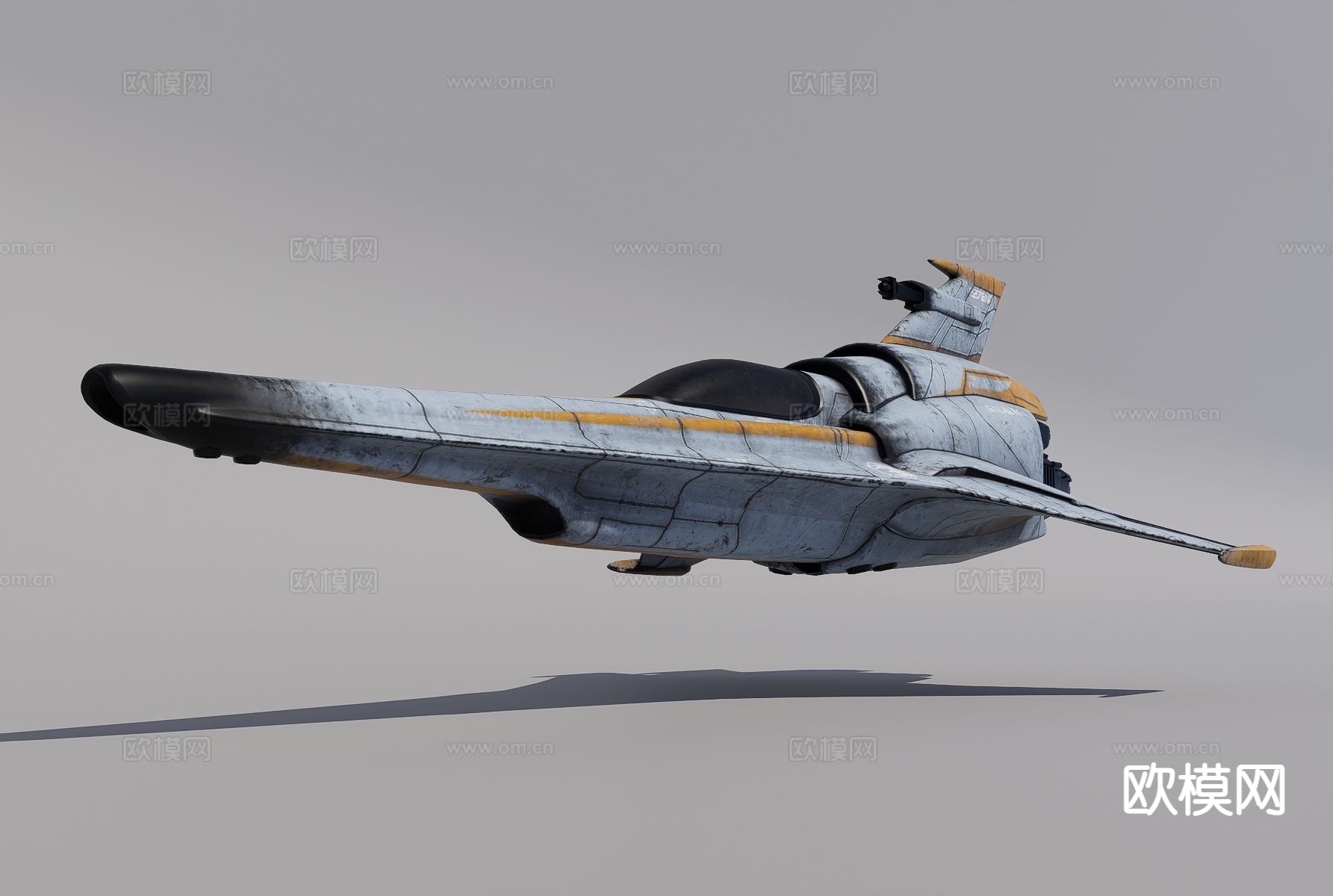 科幻护卫舰3d模型下载（渲染图3）