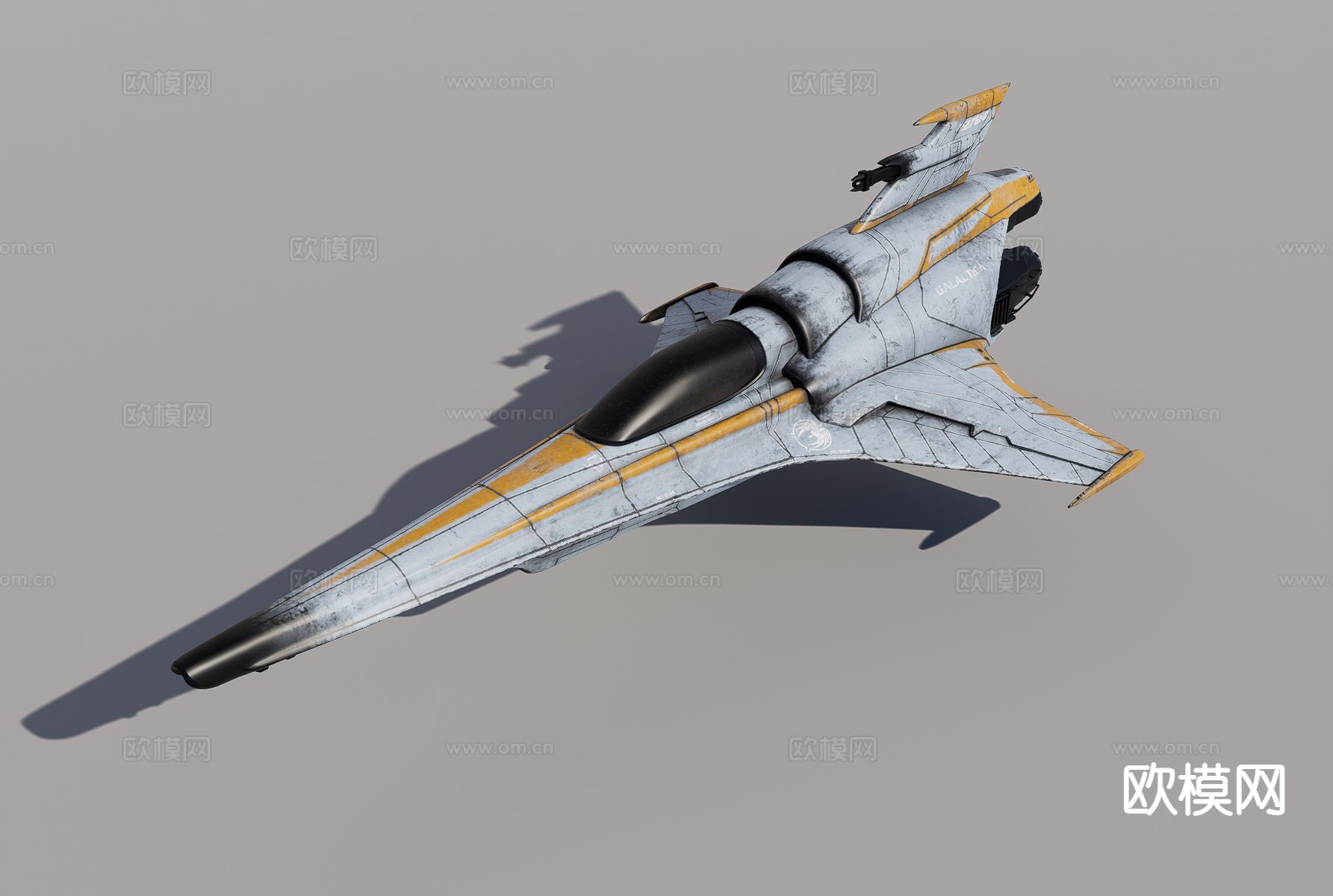 科幻护卫舰3d模型下载（渲染图1）