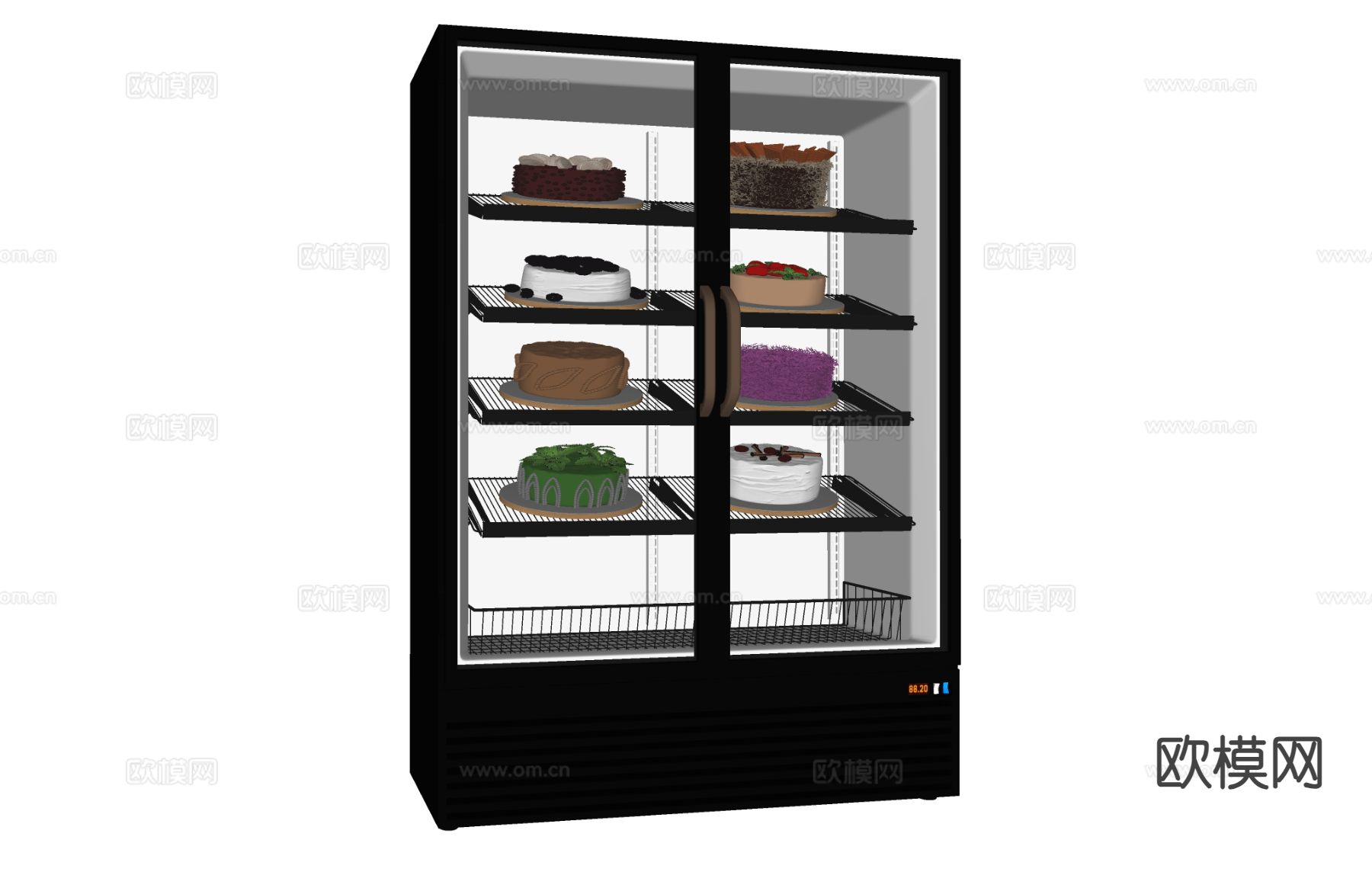 蛋糕柜 冷藏柜 保鲜柜 生日蛋糕su模型下载（渲染图1）