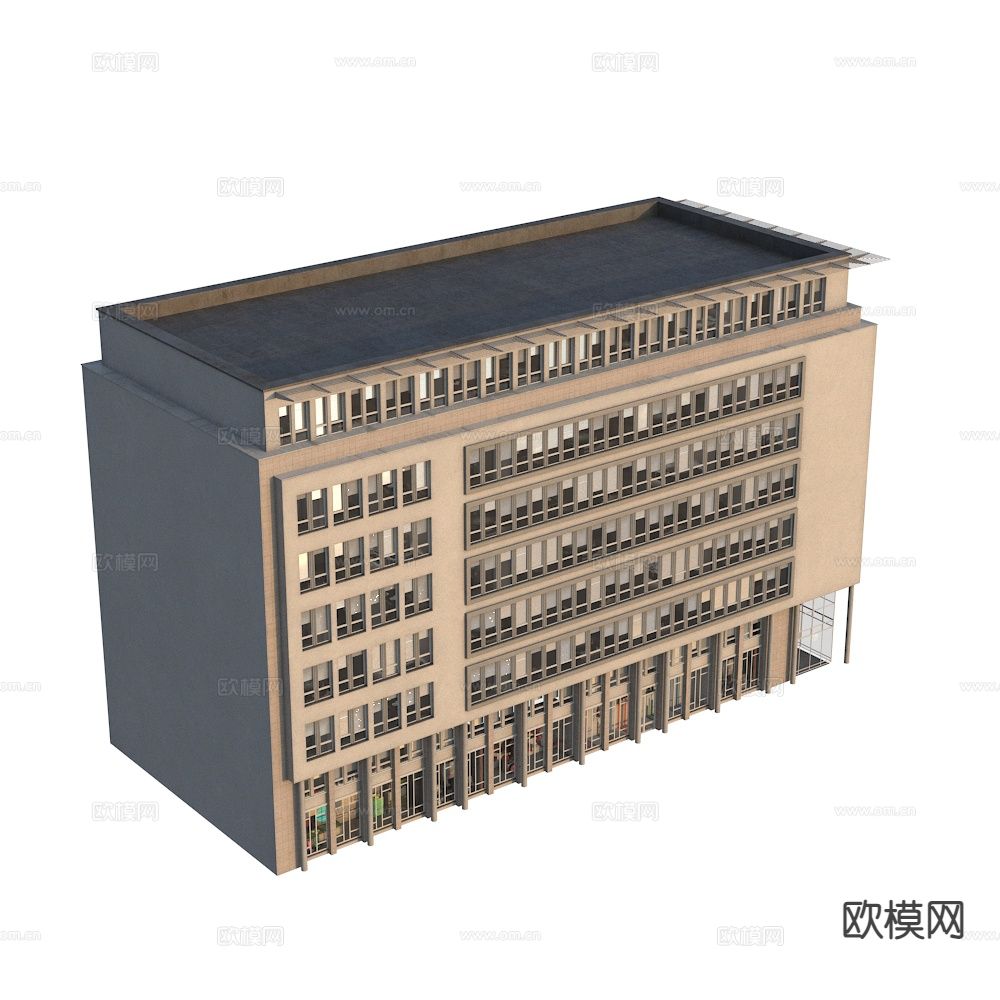 欧式商业楼外观 单体建筑3d模型下载