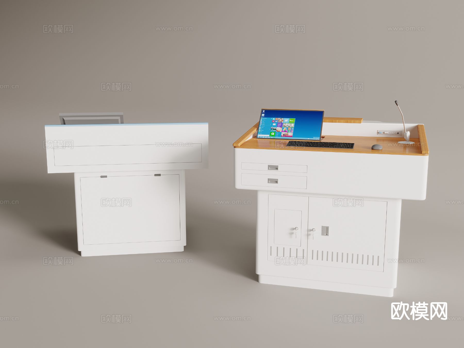 现代讲台 教室讲台3d模型下载