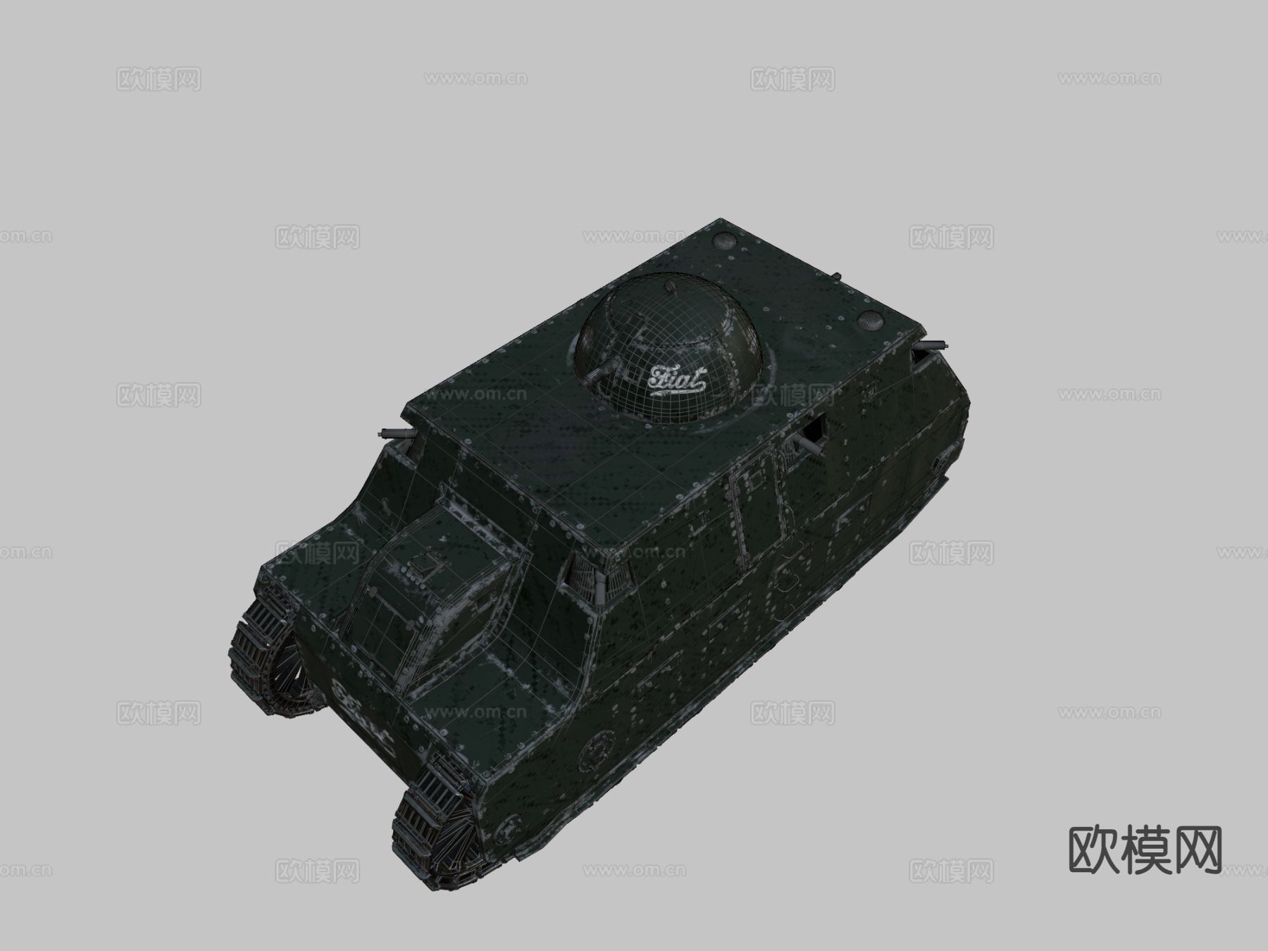意大利重型坦克3d模型下载（渲染图2）