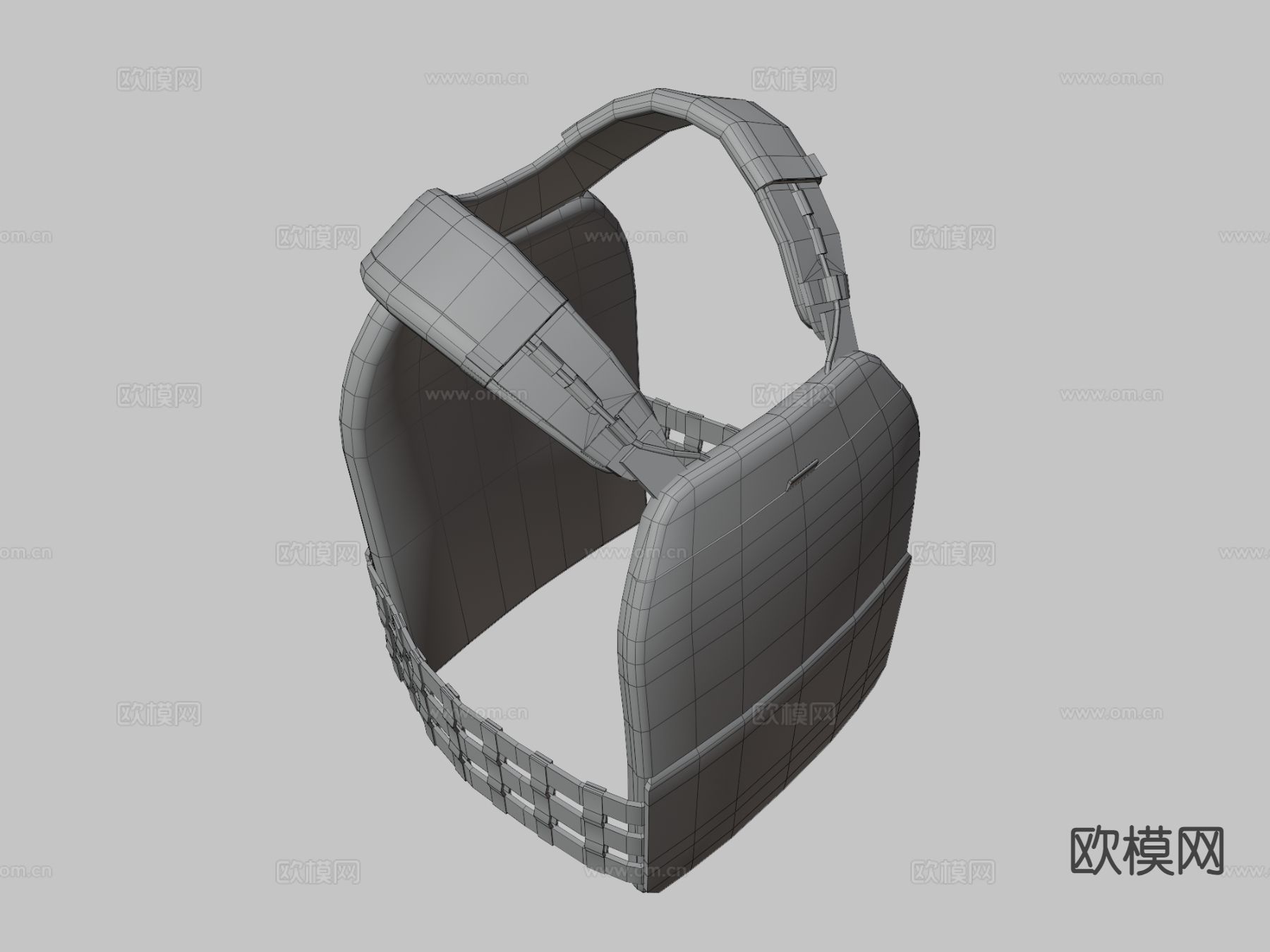灰板甲防弹衣3d模型下载（渲染图2）