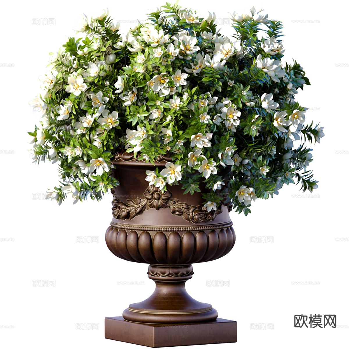 欧式花坛 花钵 花盆3d模型下载