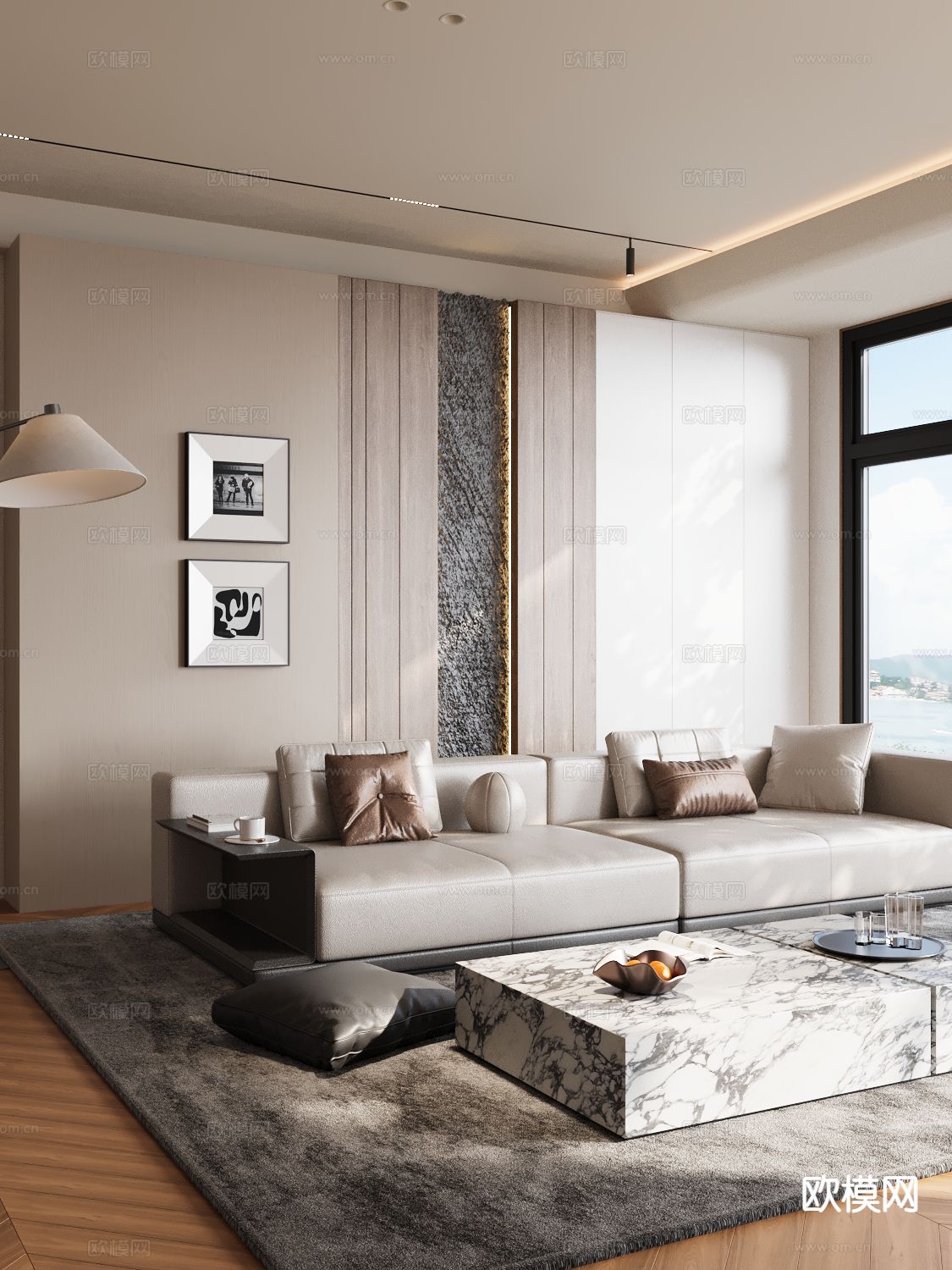 现代多人沙发3d模型下载